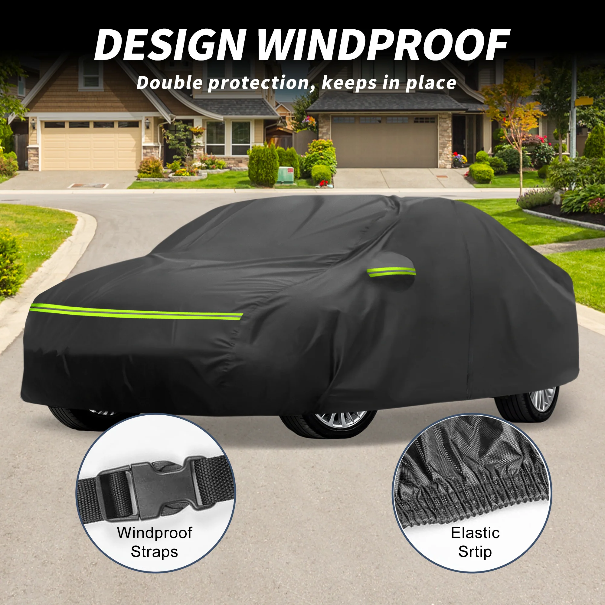 Waterproof 210D-PU Car Cover for Mercedes-Benz CLA-Klasse 2013-2023 with Zipper - Image 4
