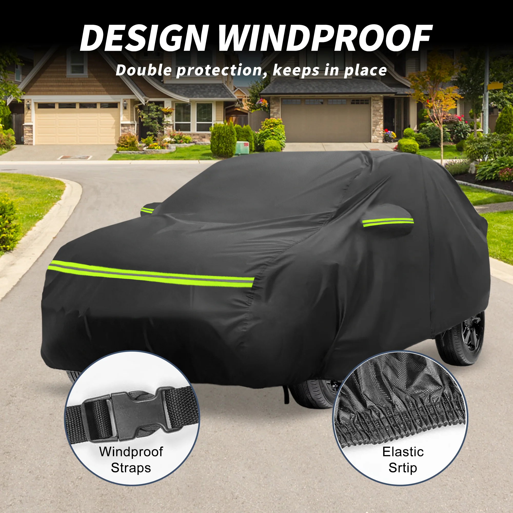 Waterproof 232D-PU Car Cover for Peugeot 5008 2017-2023 with Zipper - Image 4