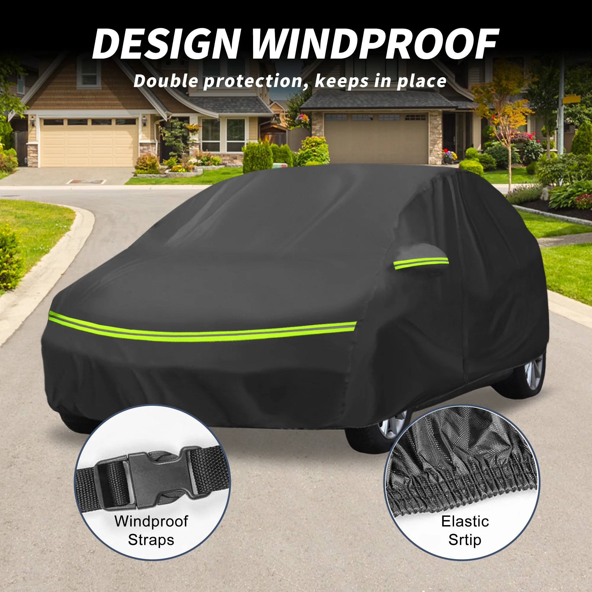 Waterproof 238D-PU Car Cover for Seat Leon II/III/IV 2005-2020 with Zipper - Image 4
