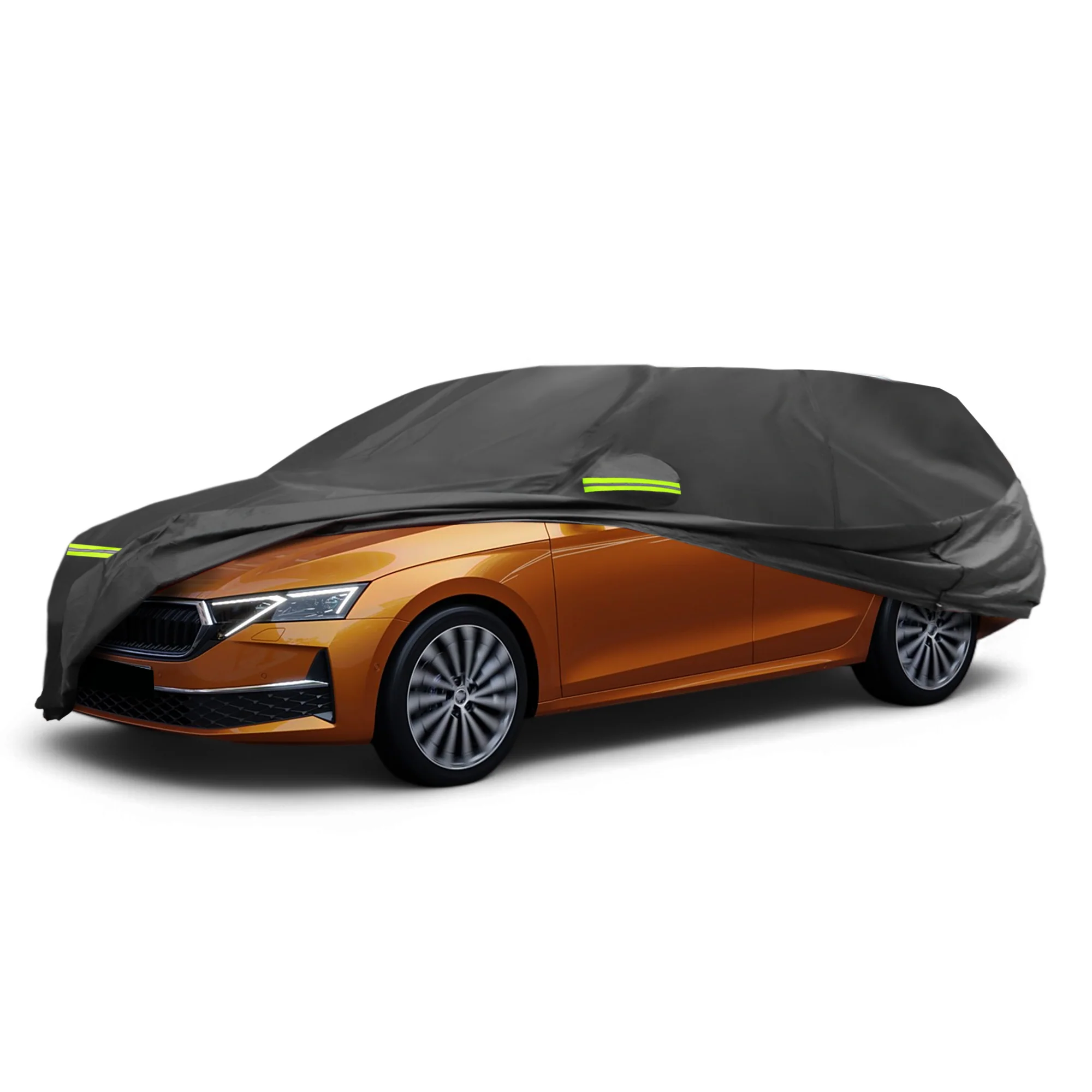 Car Cover for Skoda Octavia IV 2019-2024 210D-PU Outdoor Full Car Cover All Weather Waterproof Sun Rain Snow Protection with Driver Door Zipper