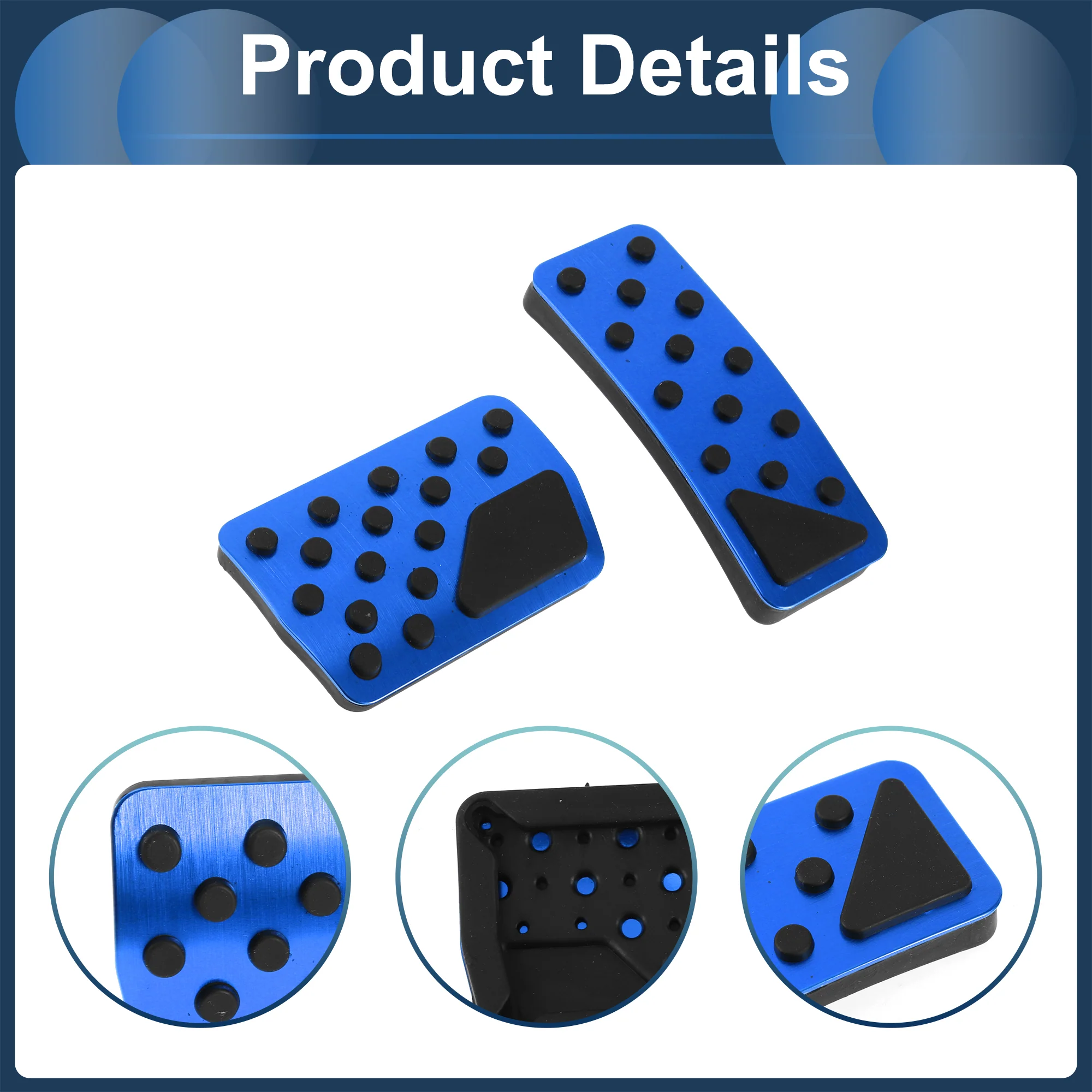 1 Set Automatic Foot Pedal Pads Foot Accelerator Pedal Covers for Jeep Wrangler 2018-2024 Aluminum Alloy Blue - Image 6