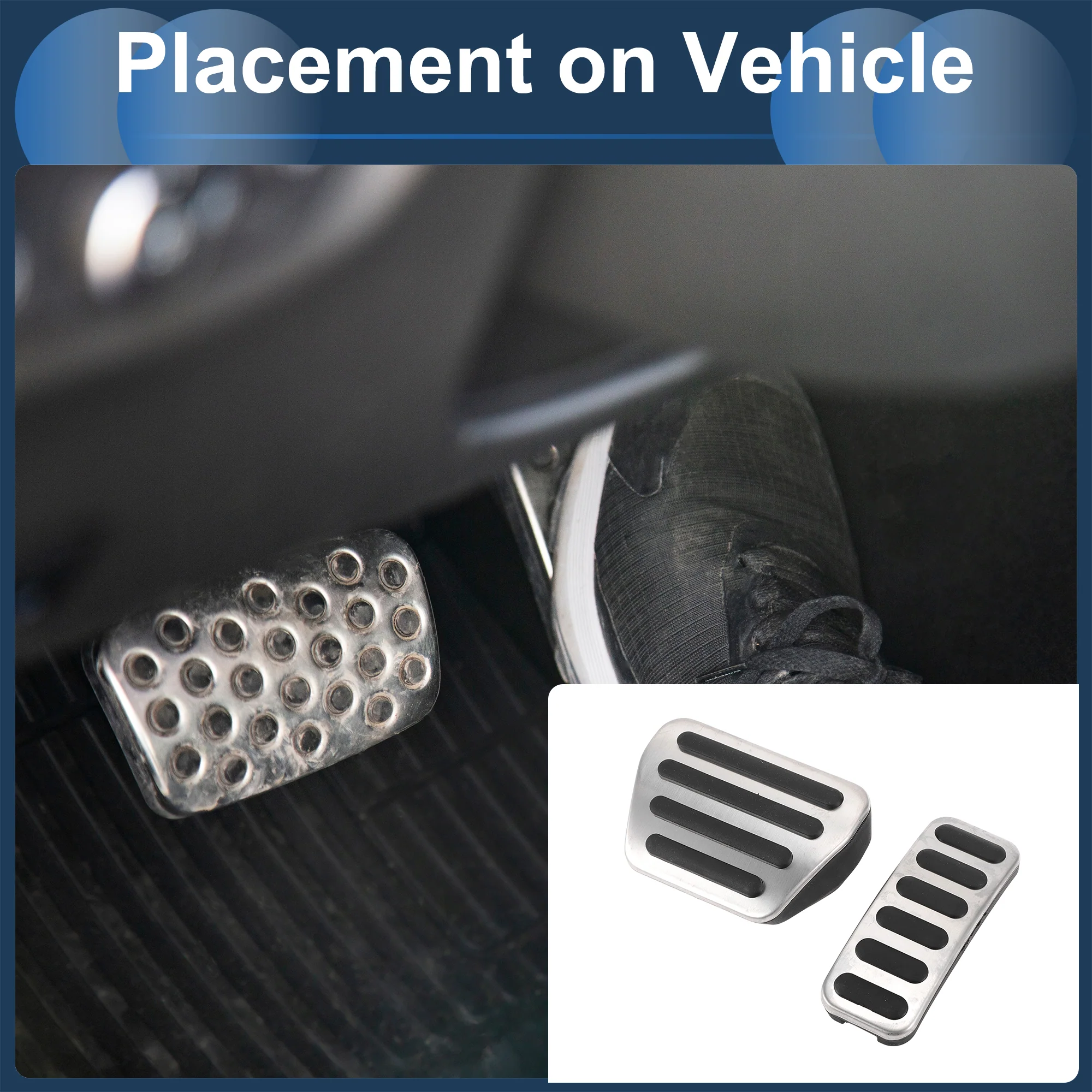1 Set Automatic Foot Pedal Pads Foot Accelerator Pedal Covers for Range Rover Sport Discovery 2017-2024 Aluminum Alloy Silver Tone - Image 4
