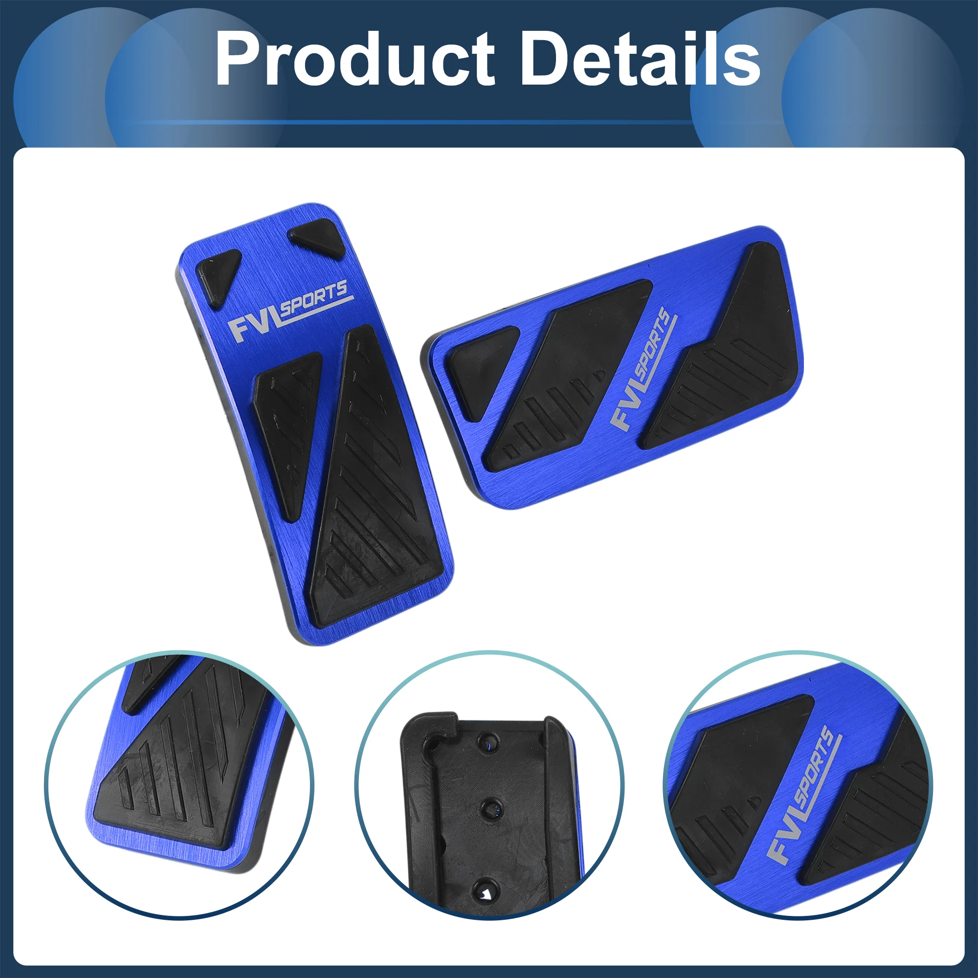 1 Set Automatic Foot Pedal Pads Foot Accelerator Pedal Covers for Ford for Ranger 2024 Aluminum Alloy Blue - Image 6