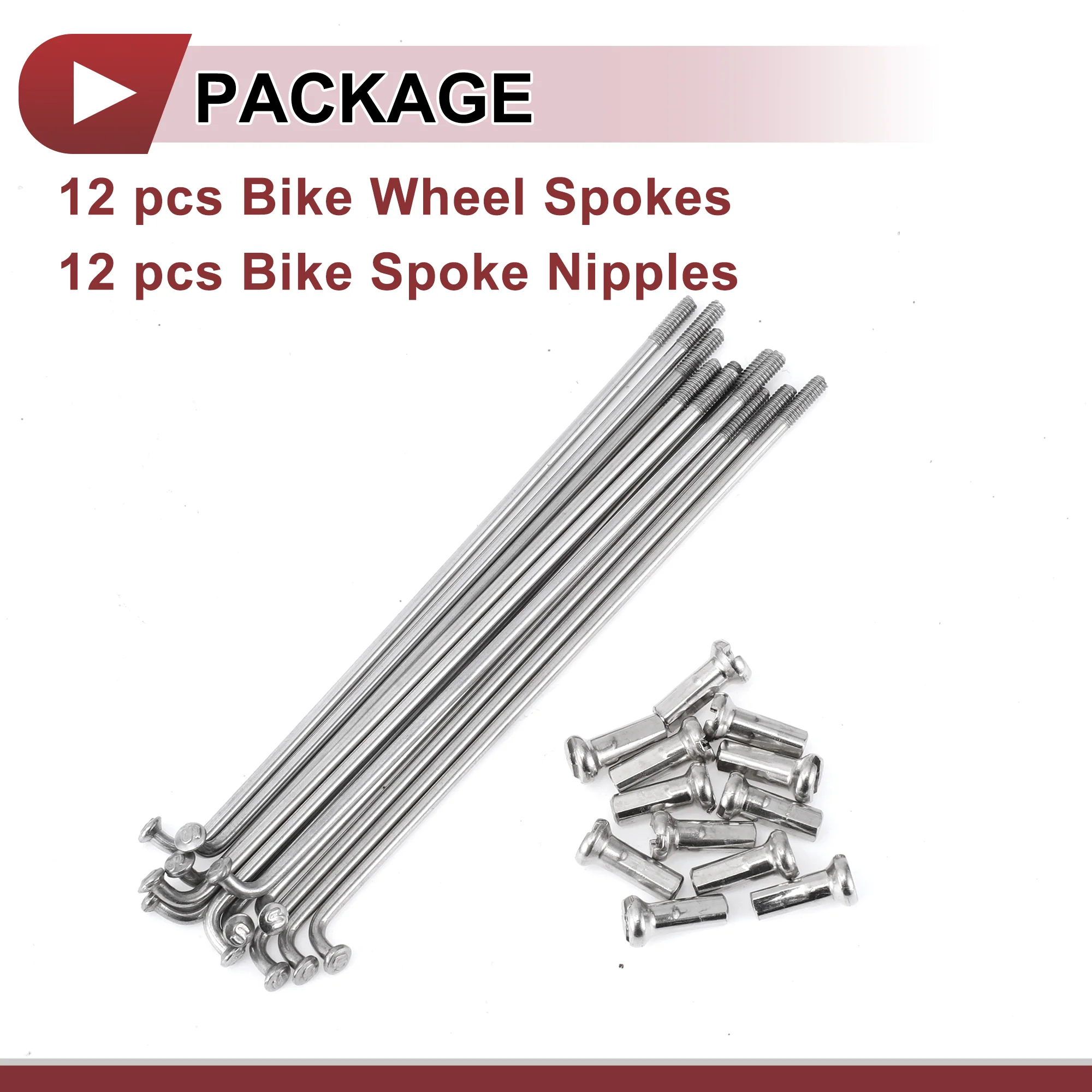 12 Set 14G Bicycle Spokes 90mm Bike Wheel Spokes 304 Stainless Steel Silver Tone - Image 6