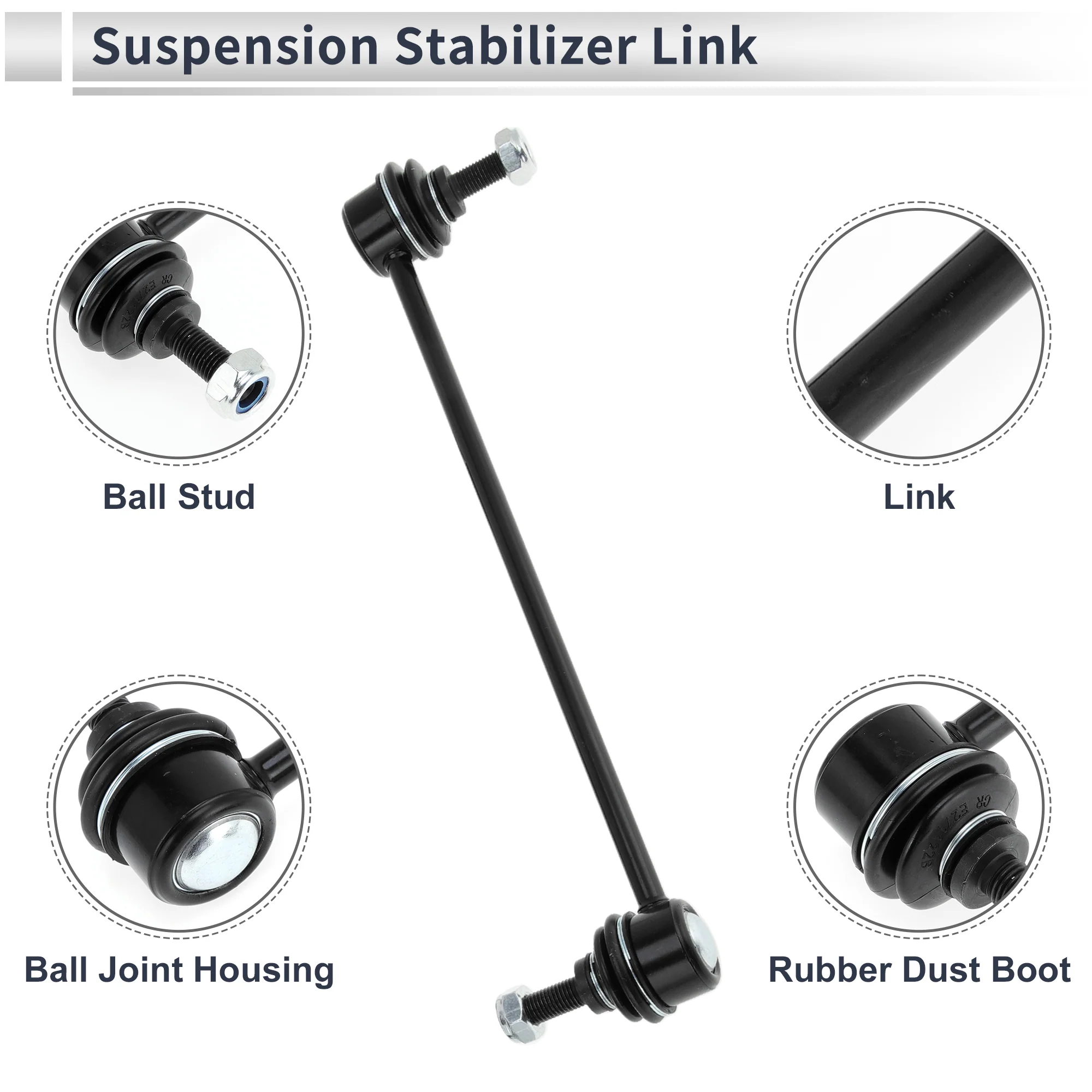 Front Stabilizer Bar Links with 2 Pcs Bushing for Ford Escape 2005-2012 Sway Bar Link Kits No.K80296/K201311 1 Set - Image 6