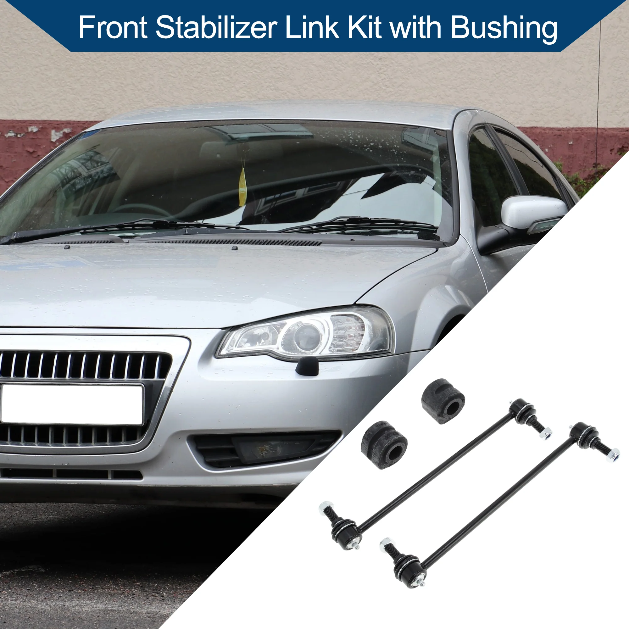 Front Stabilizer Bar Links with 2 Pcs Bushing for Dodge Caravan 2001-2007 for Dodge Grand Caravan 2001-2007 Sway Bar Link Kits No.K7258/K7406 1 Set - Image 4