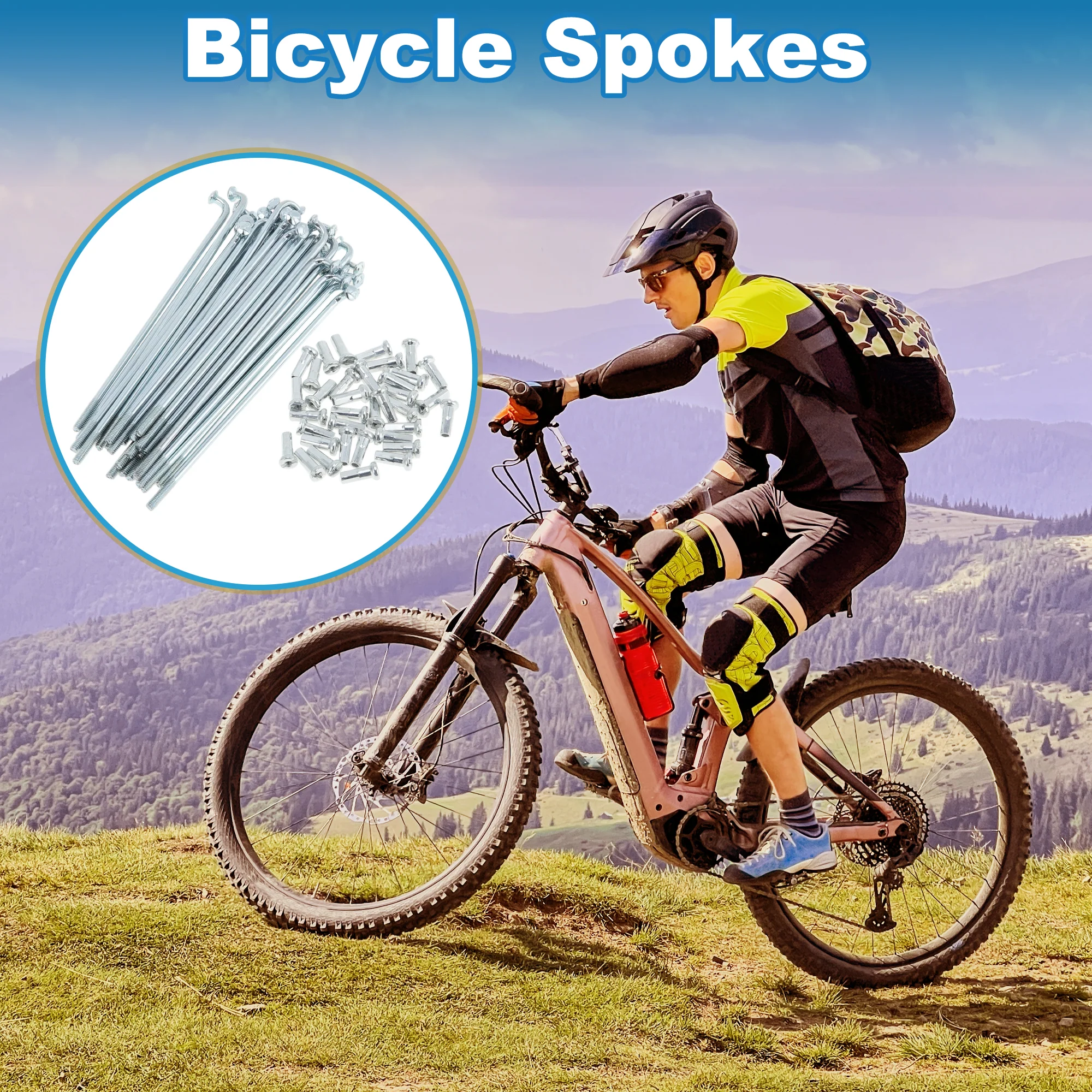 36 Set 14G Bicycle Spokes 78mm Bike Wheel Spokes Galvanized Carbon Steel Silver Tone - Image 3