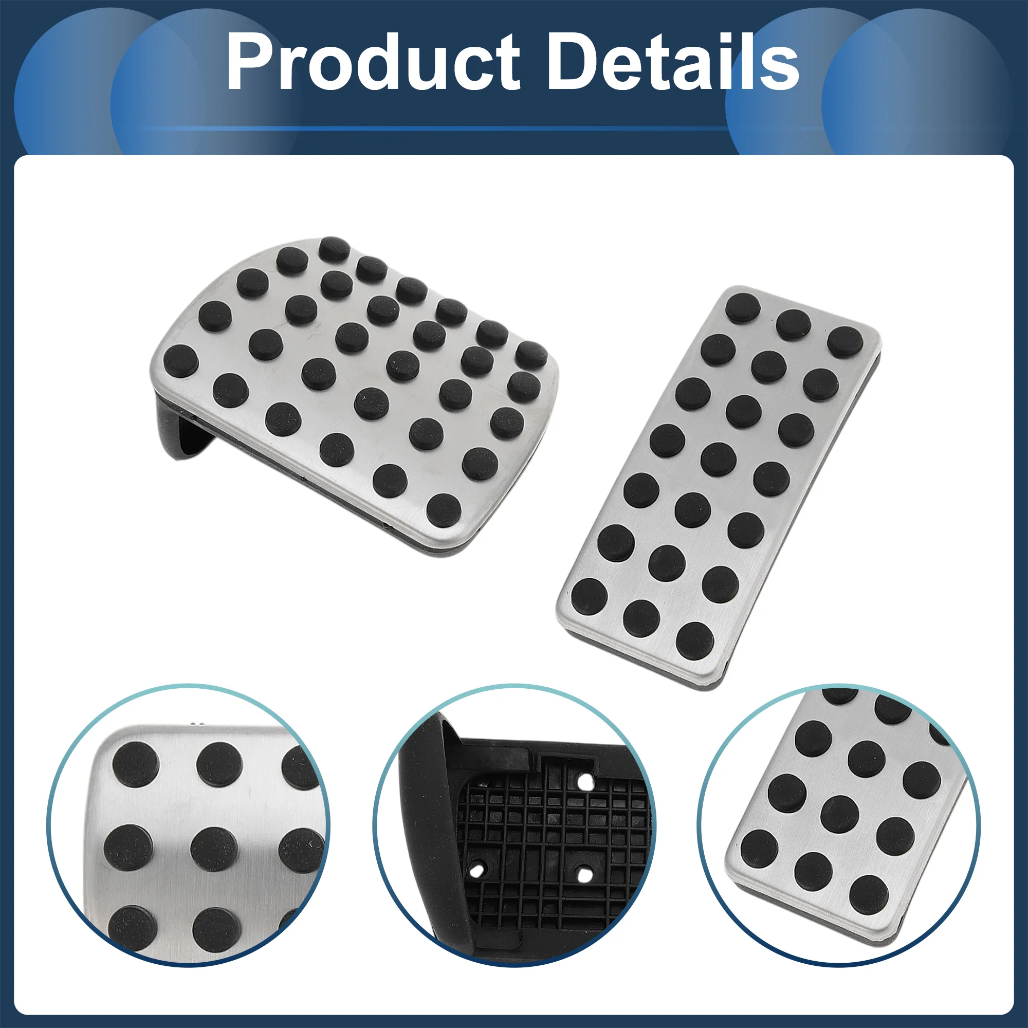 1 Set Automatic Footrest Pedals Cover Footrest Pedal Pads Foot Rest Dead Pedal Pad Cover for Mercedes Benz A Class 19-23 Stainless Steel Silver Tone - Image 6
