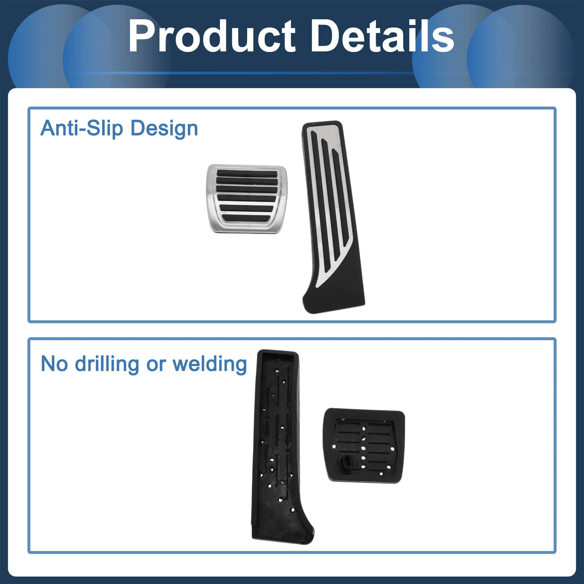 1 Set Automatic Footrest Pedals Cover Footrest Pedal Pads Foot Rest Dead Pedal Pad Cover for Alfa Romeo Giulia 2017-2021 Stainless Steel Silver Tone - Image 7