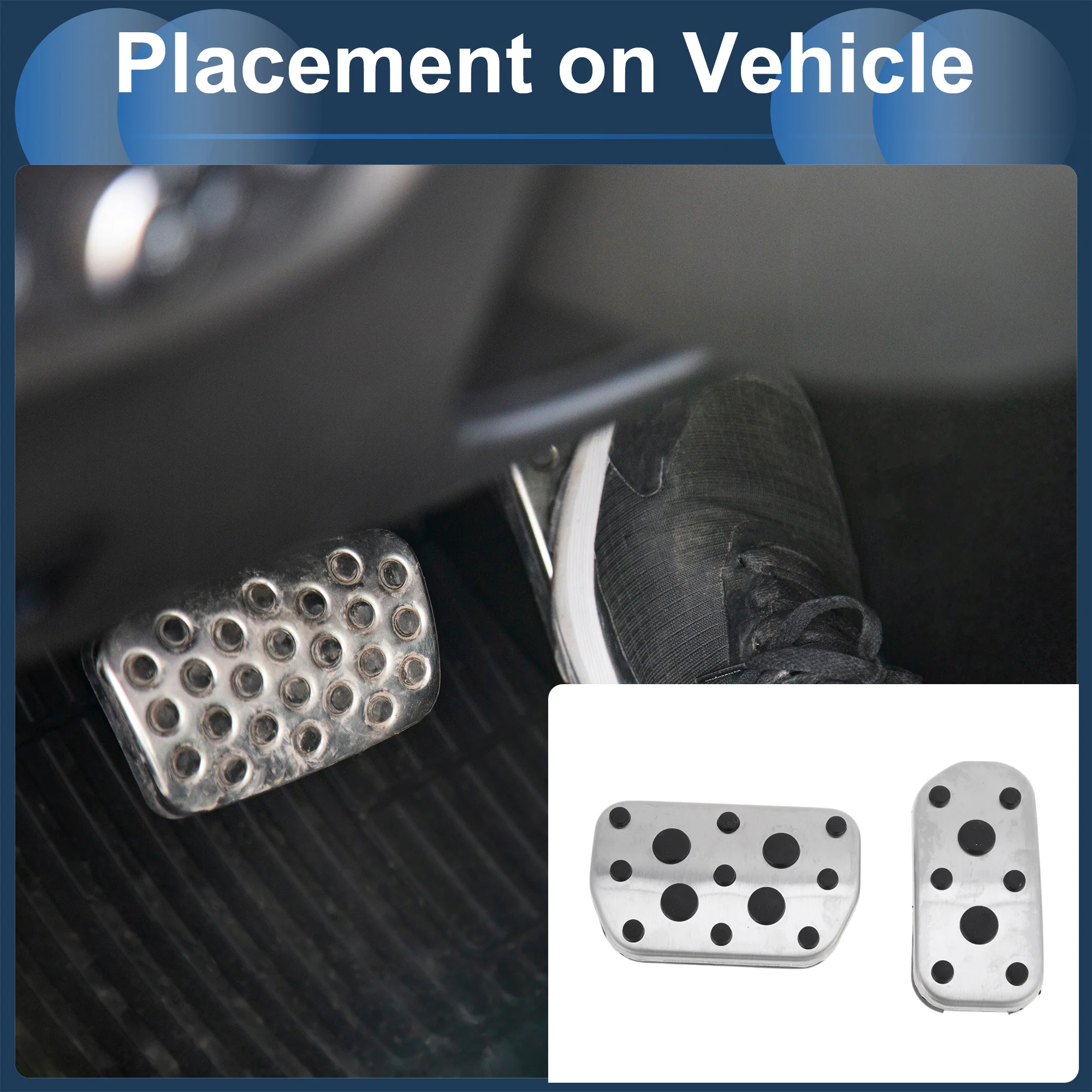 1 Set Automatic Footrest Pedals Cover Footrest Pedal Pads Foot Rest Dead Pedal Pad Cover for Toyota RAV4 2013-2018 Stainless Steel Silver Tone - Image 4
