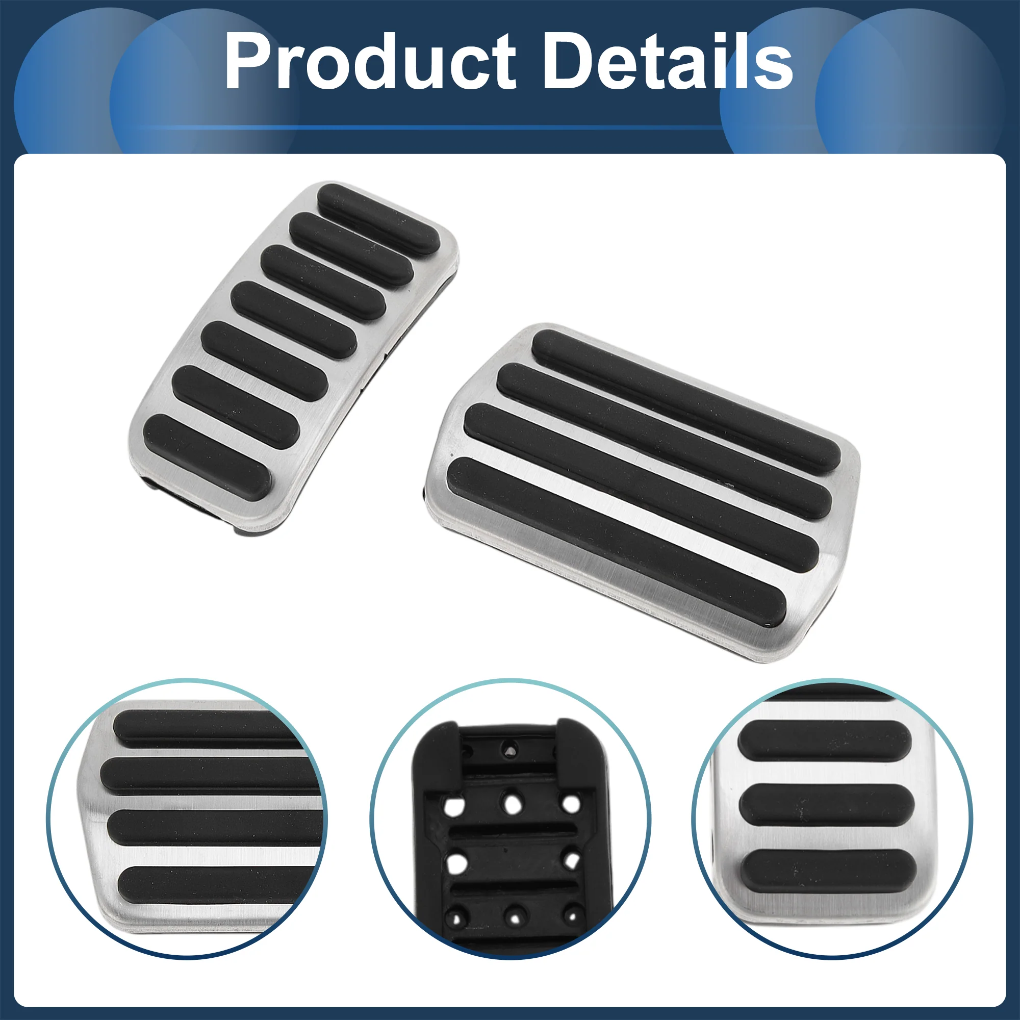 1 Set Automatic Footrest Pedals Cover Footrest Pedal Pads Foot Rest Dead Pedal Pad Cover for Volvo V40 2013-2019 Stainless Steel Silver Tone - Image 6