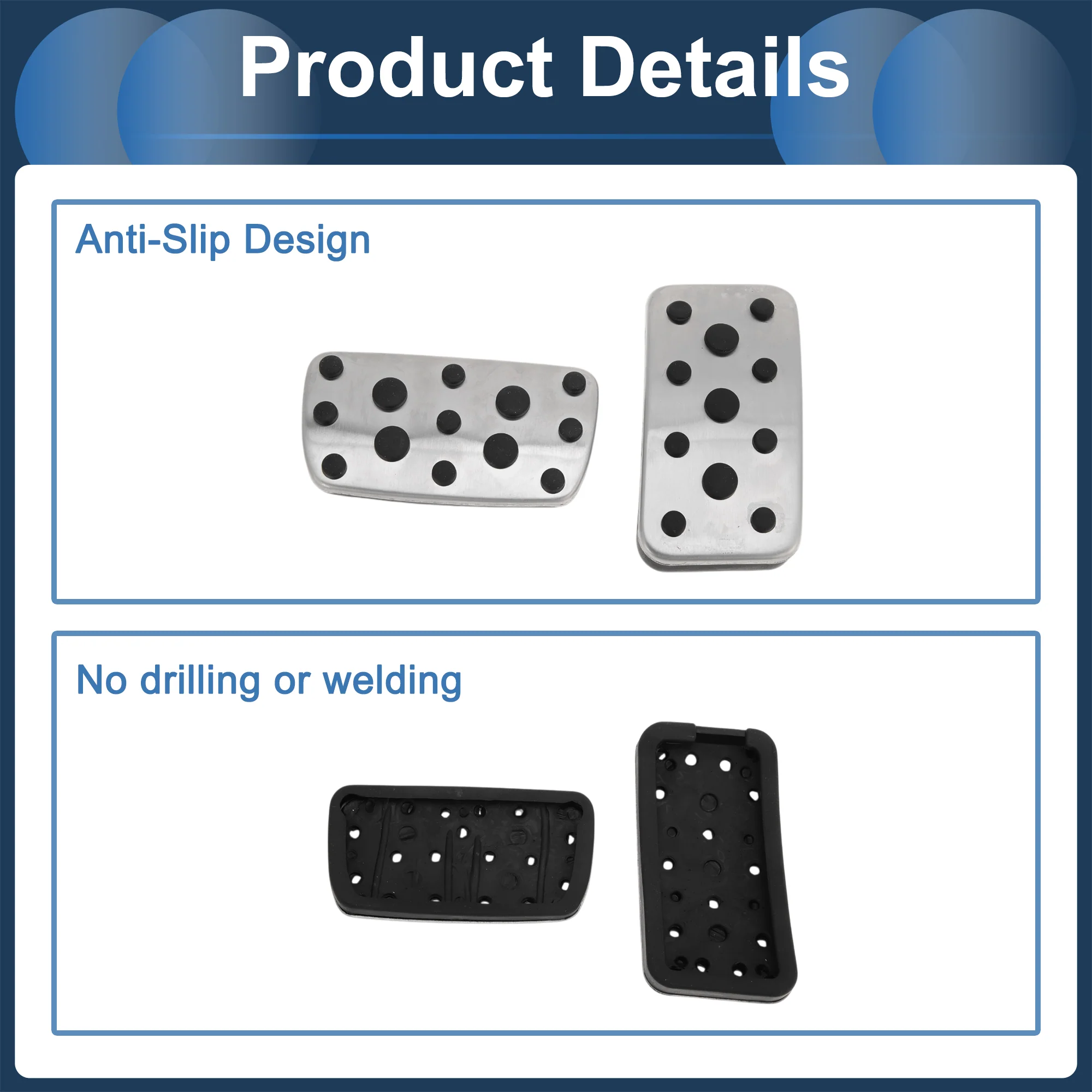 1 Set Automatic Footrest Pedals Cover Footrest Pedal Pads Foot Rest Dead Pedal Pad Cover for Subaru Legacy 2015-2019 Stainless Steel Silver Tone - Image 7