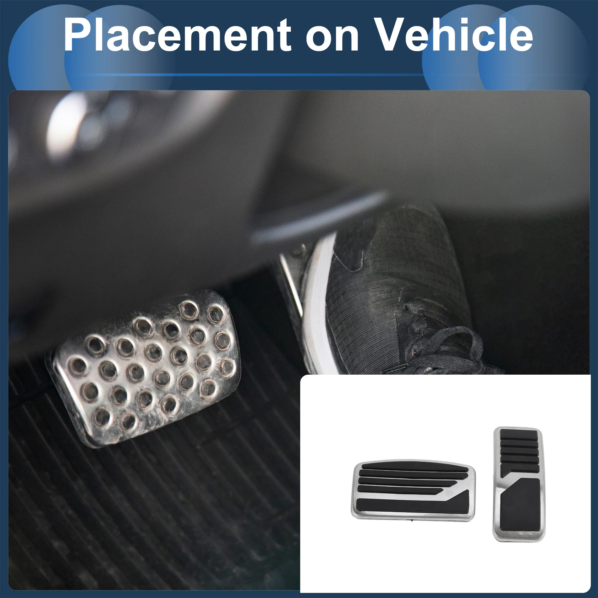 1 Set Automatic Footrest Pedals Cover Footrest Pedal Pads Foot Rest Dead Pedal Pad Cover for Mitsubishi Outlander 13-20 Stainless Steel Silver Tone - Image 4