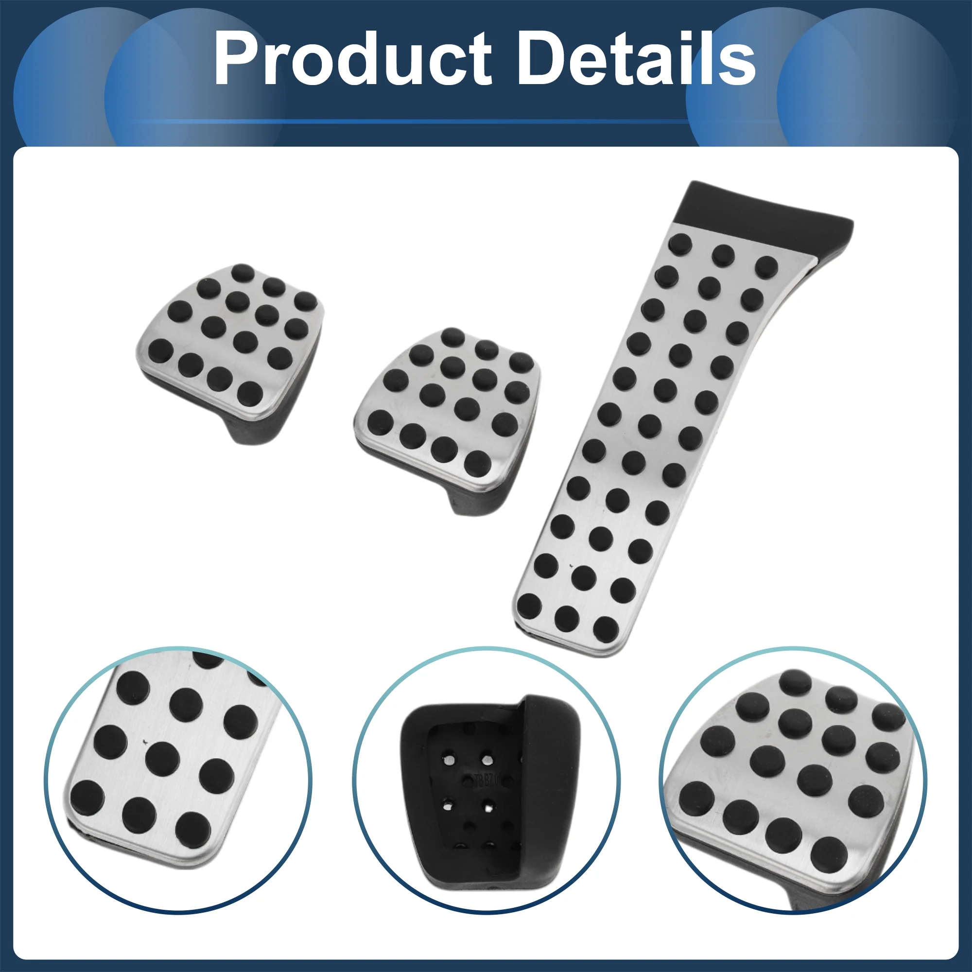 1 Set Manual Footrest Pedals Cover Footrest Pedal Pads Foot Rest Dead Pedal Pad Cover for Mercedes Benz C Class 2007-2014 Stainless Steel Silver Tone - Image 6