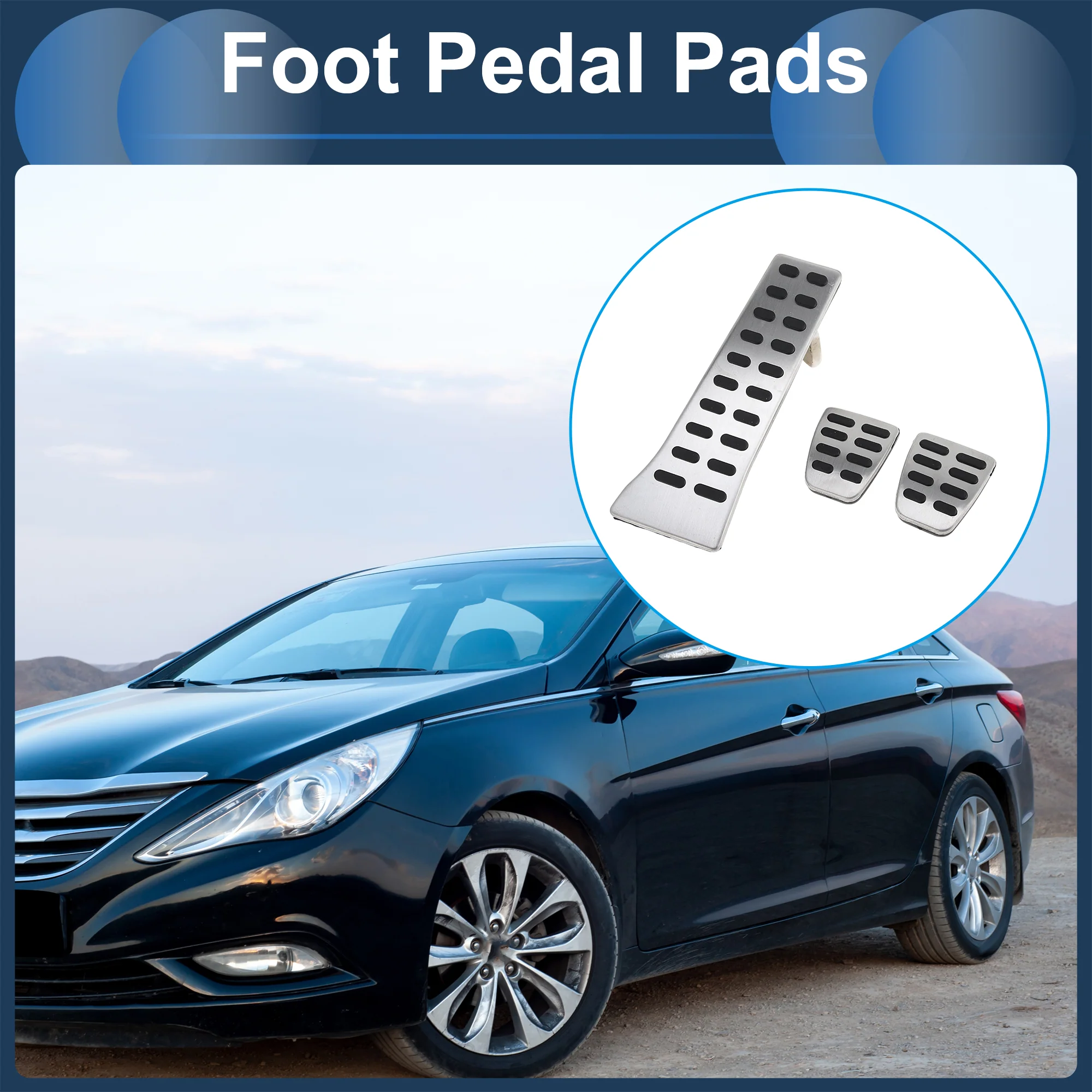 1 Set Manual Footrest Pedals Cover Footrest Pedal Pads Foot Rest Dead Pedal Pad Cover for Kia Sorento 2017-2022 Stainless Steel Silver Tone - Image 3