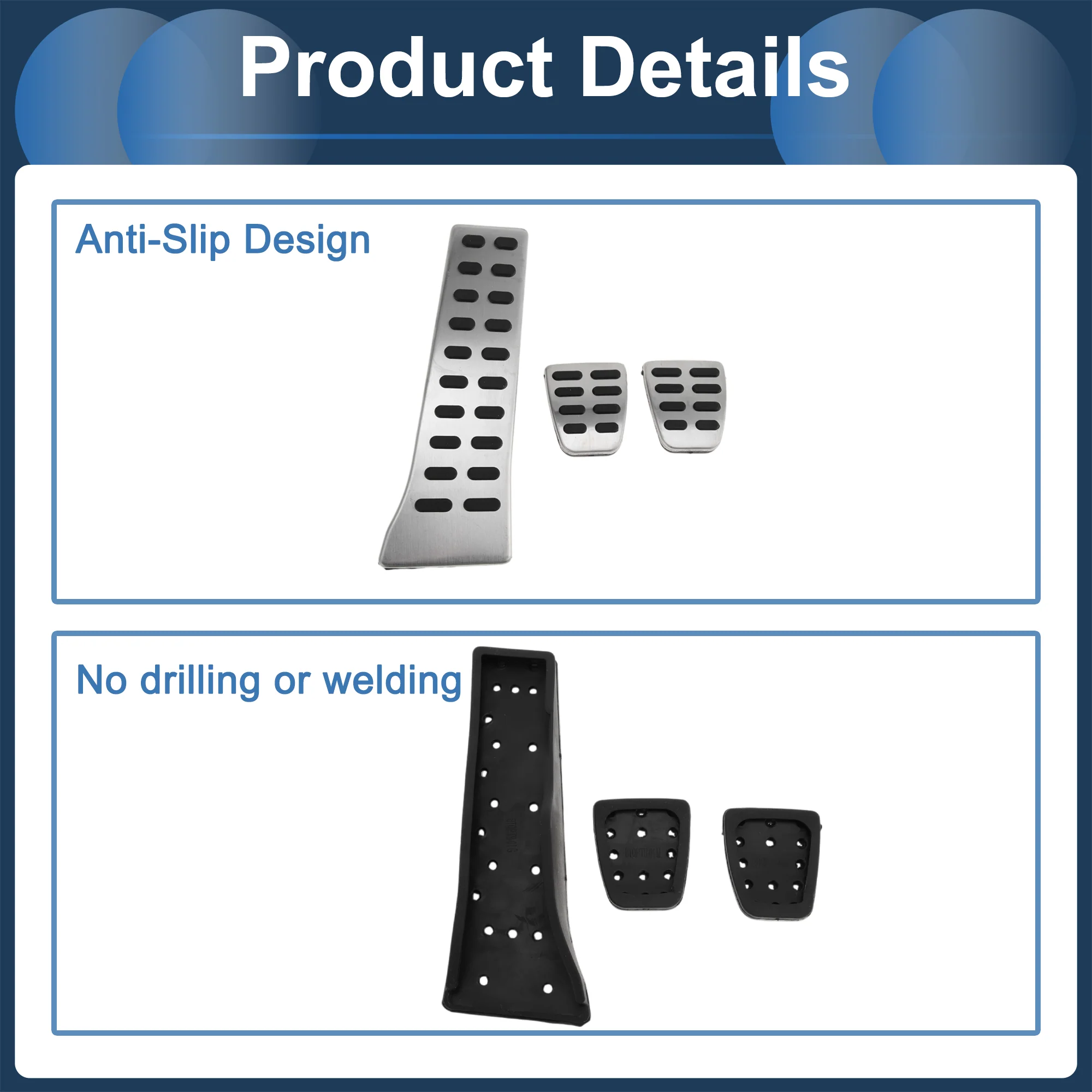 1 Set Manual Footrest Pedals Cover Footrest Pedal Pads Foot Rest Dead Pedal Pad Cover for Kia Sorento 2017-2022 Stainless Steel Silver Tone - Image 7