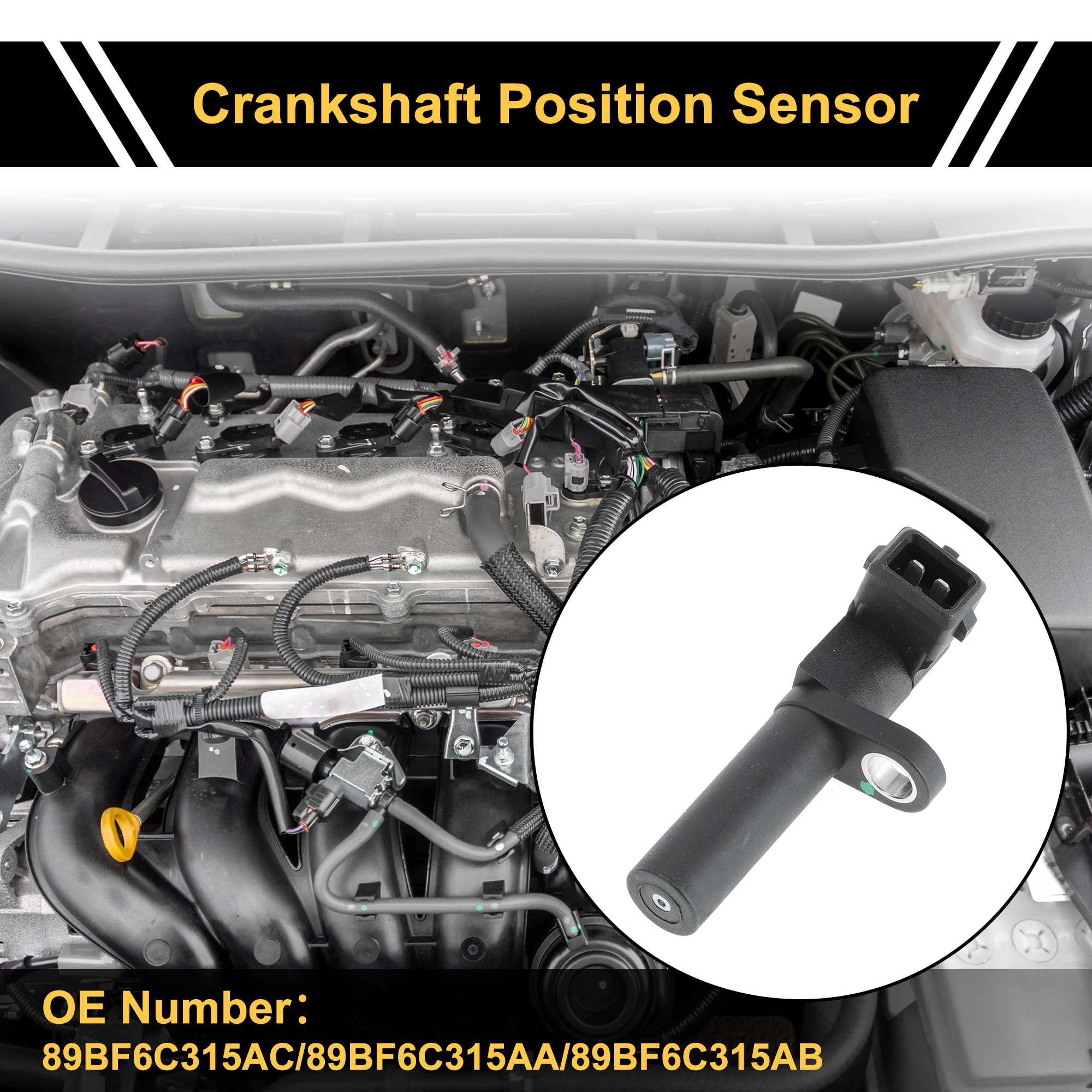 1 Pc No.89BF6C315AC Crankshaft Position Sensor for Ford ESCORT 1.8 TD 1992-1995 Sturdy Car Engine Crank CKP Sensor - Image 3