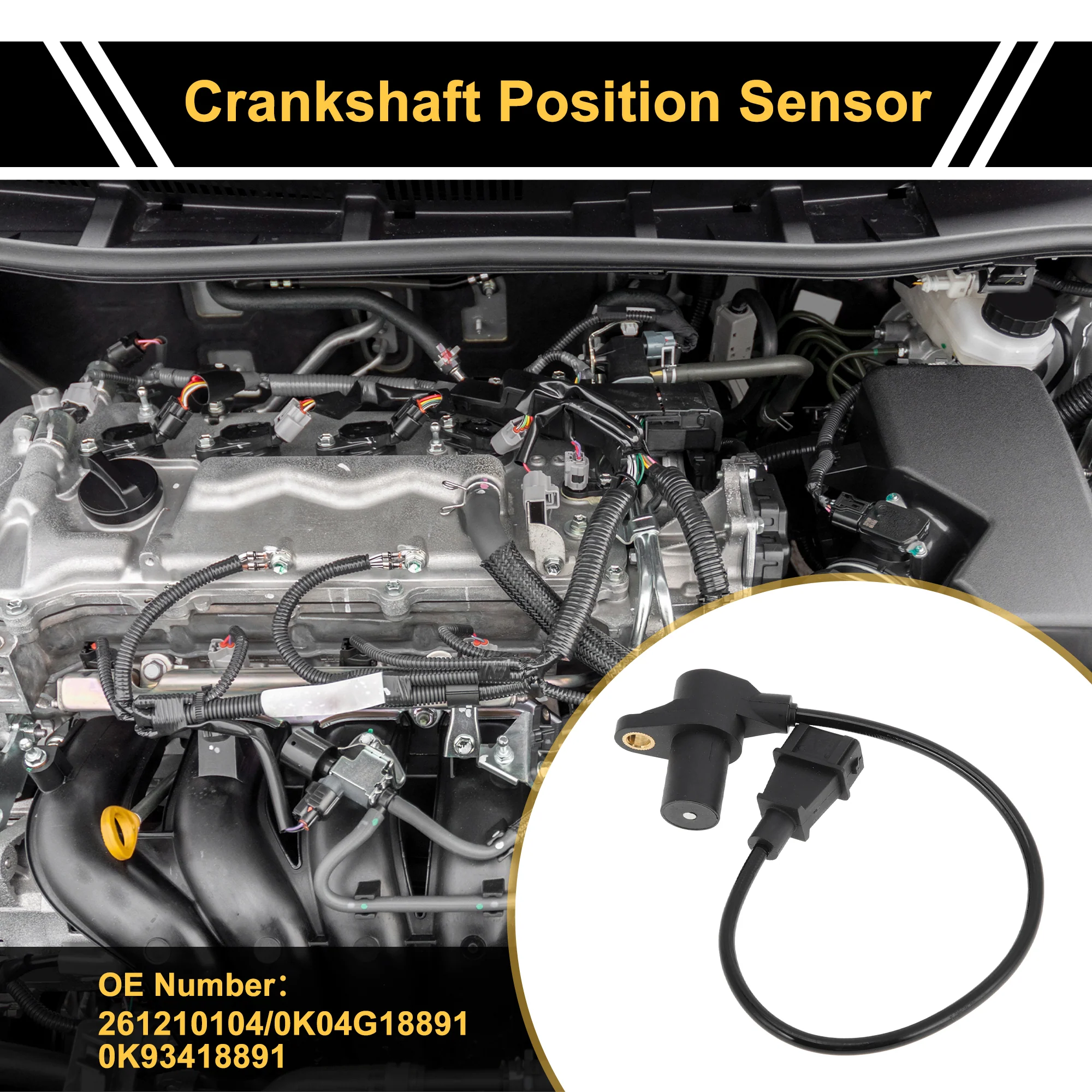 1 Pc No.0K04G18891 Crankshaft Position Sensor for KIA Sportage 2.0i 16V 1999-2003 Sturdy Car Engine Crank CKP Sensor - Image 2
