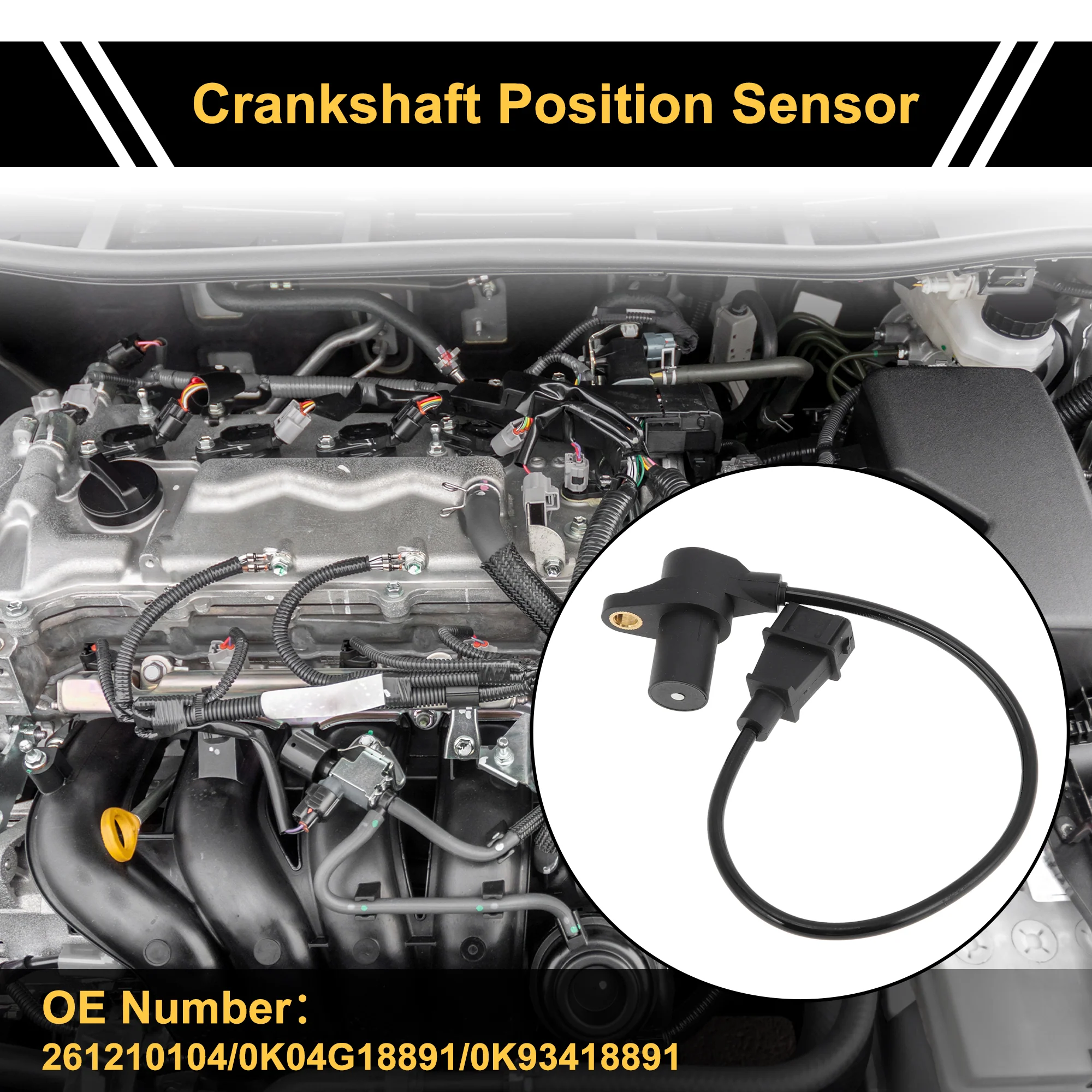 1 Pc No.0K04G18891 Crankshaft Position Sensor for KIA Sportage 2.0i 16V 1999-2003 Sturdy Car Engine Crank CKP Sensor - Image 3