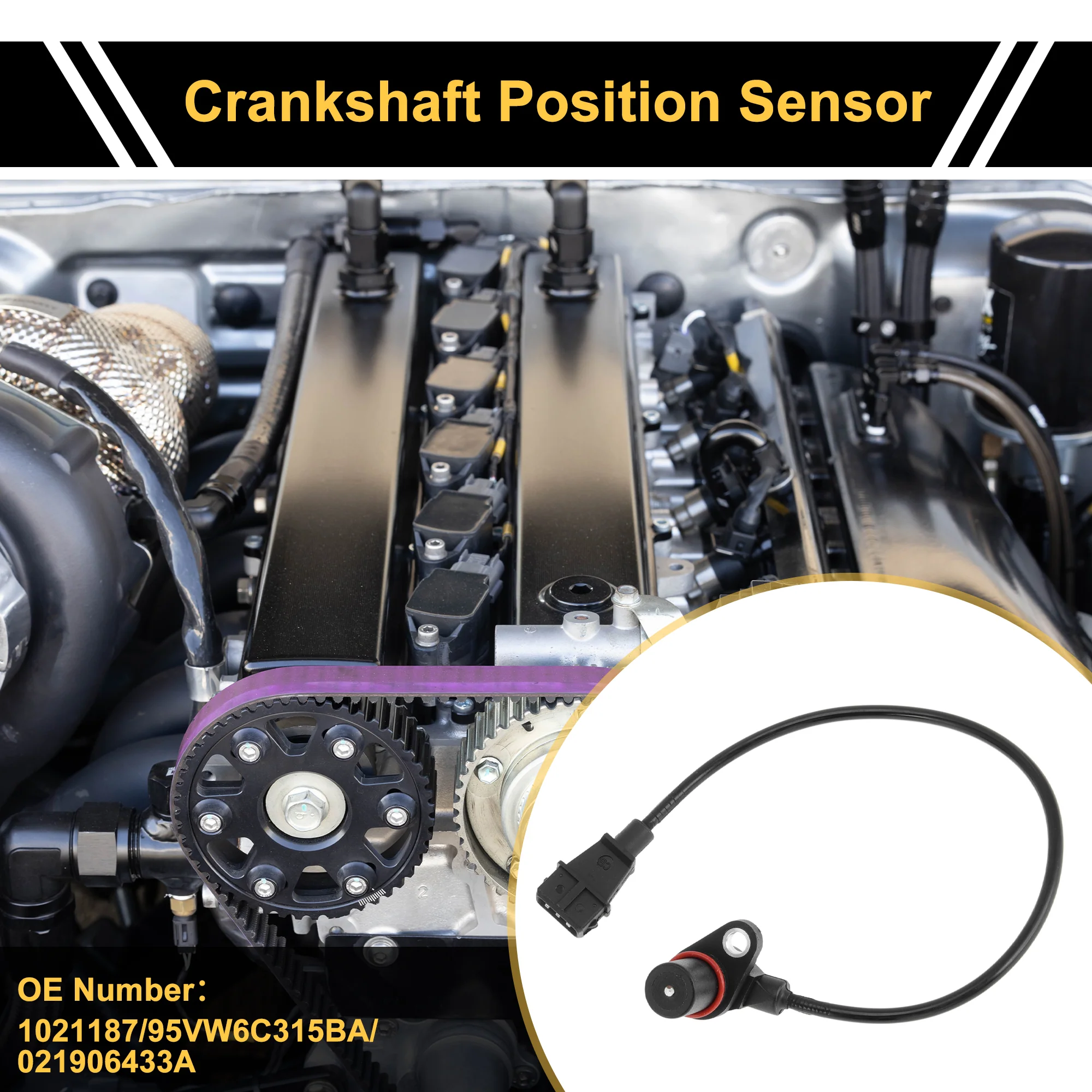 1 Pc No.1021187 Crankshaft Position Sensor for VW Passat B3/B4 2.8 VR6 1991-1996 Sturdy Car Engine Crank CKP Sensor - Image 2