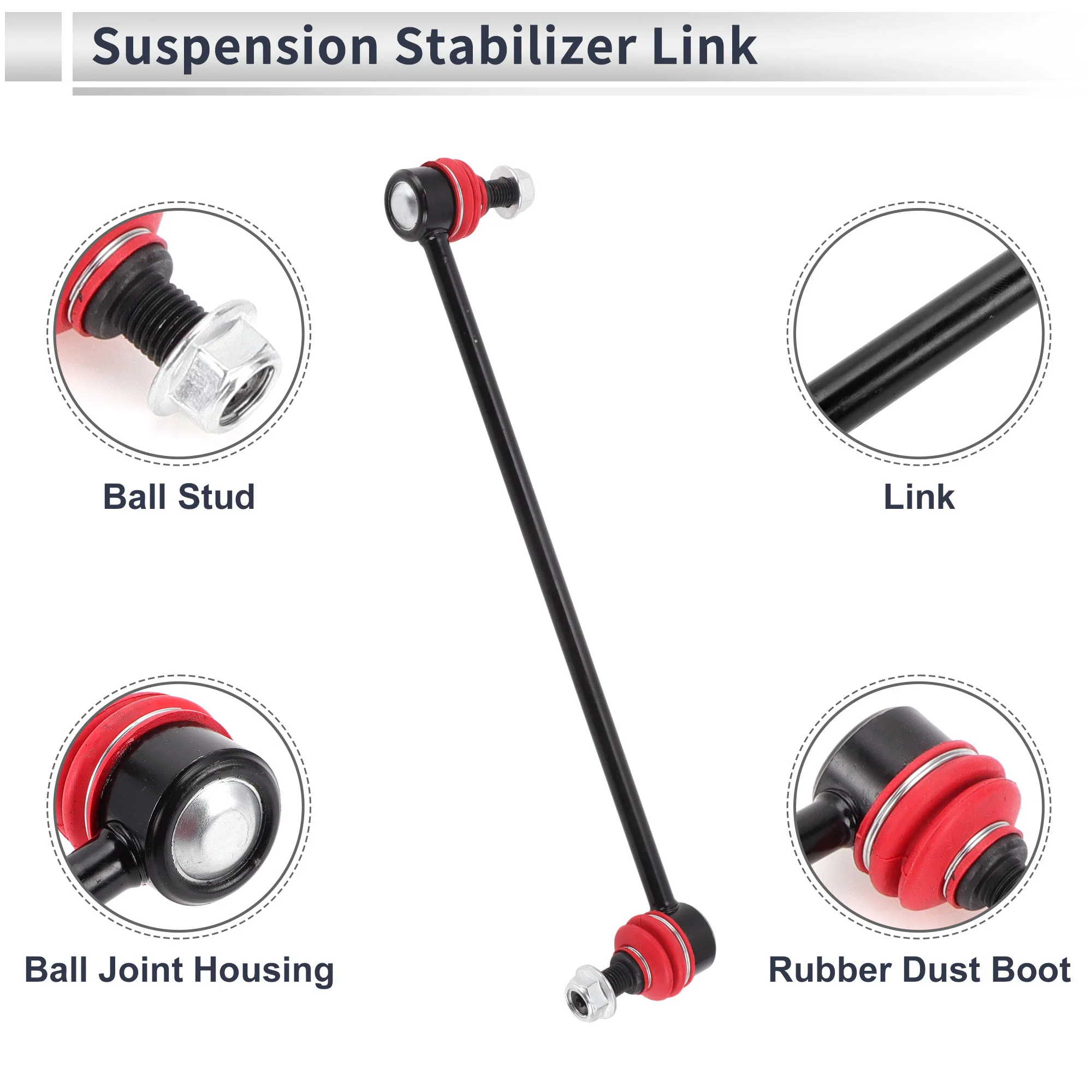 Front Stabilizer Bar Links with 2 Pcs Bushing for Honda Odyssey 2005-2013 Sway Bar Link Kits Suspension Bar End Links No.K750304/K90554 Black 1 Set - Image 6