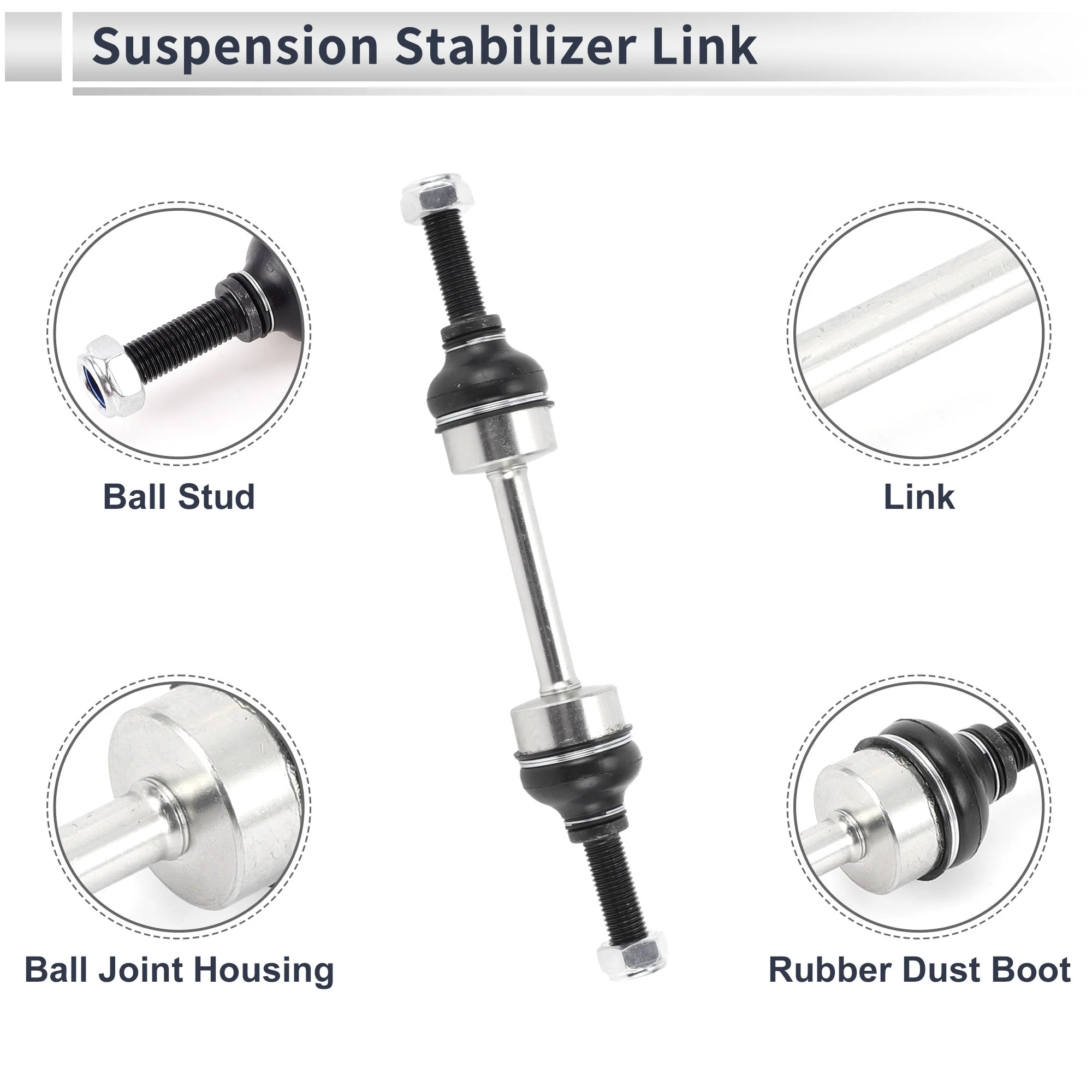 Front Stabilizer Bar Links with 2 Pcs Bushing for Ford F-150 2009-2014 Sway Bar Link Kits Suspension Bar End Links No.K750362/K200846 1 Set - Image 6