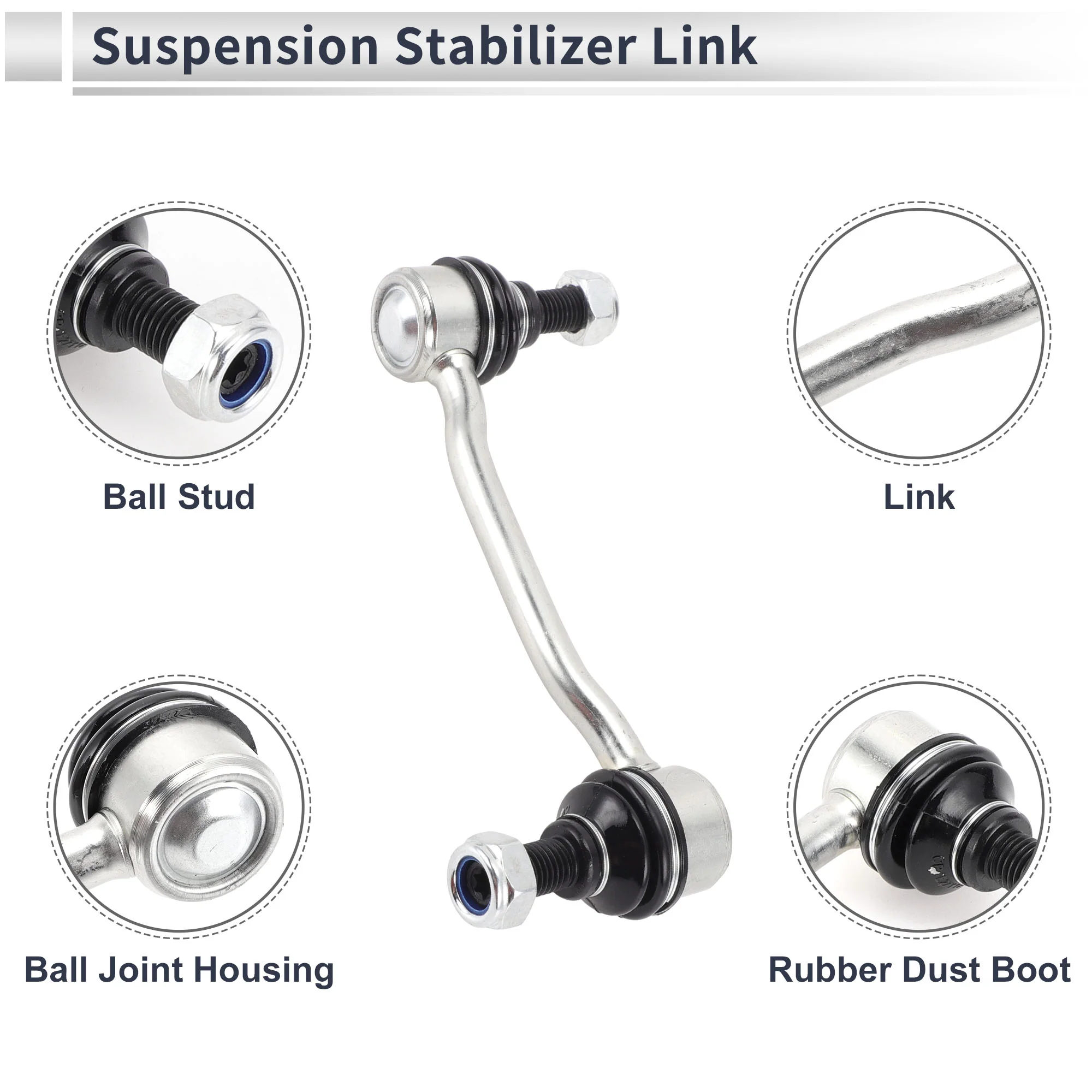 Front Stabilizer Bar Links with 2 Pcs Bushing for Hyundai Sonata 2009-2010 Sway Bar Link Kits Suspension Bar End Links No.K80949/548133K100 1 Set - Image 6