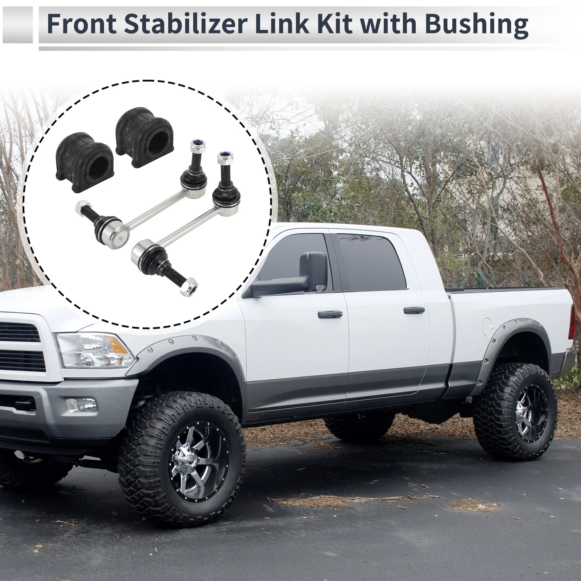 Front Stabilizer Bar Links with 2 Pcs Bushing for Jeep Grand Cherokee 2011-2015 Sway Bar Link Kits No.K750578/K750579/68184510AA 1 Set - Image 4