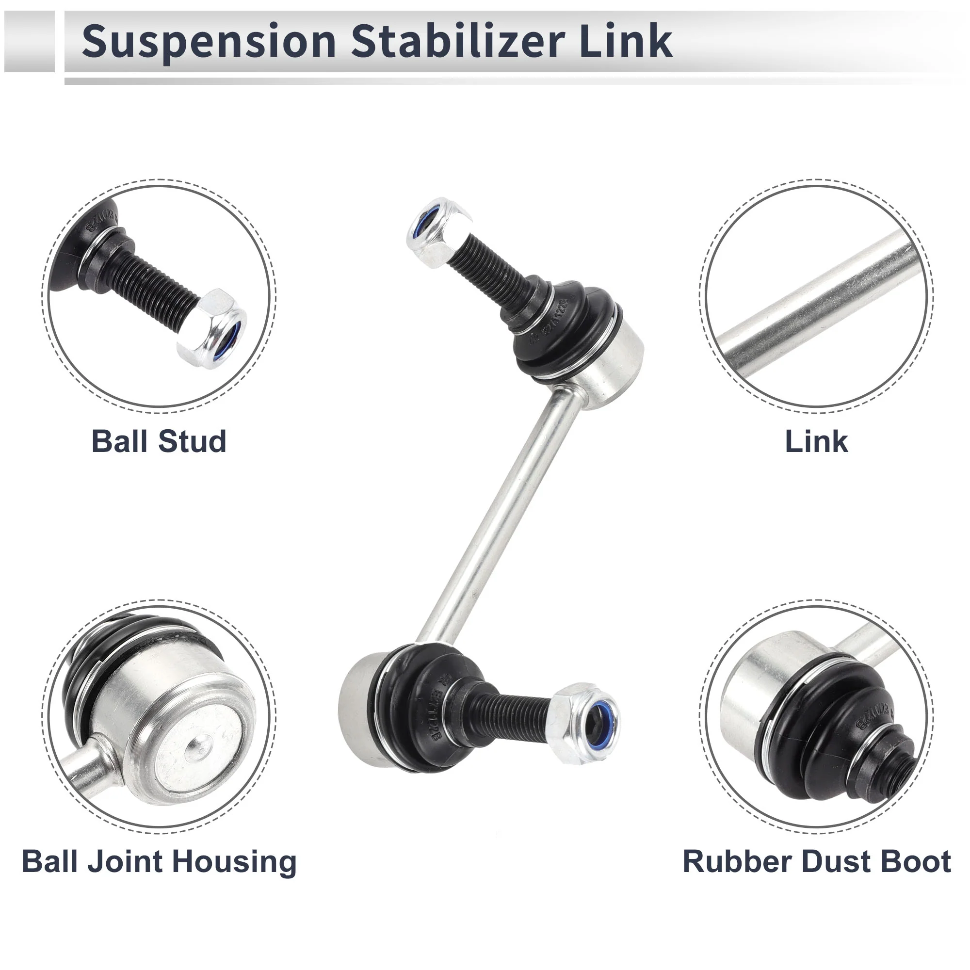 Front Stabilizer Bar Links with 2 Pcs Bushing for Jeep Grand Cherokee 2011-2015 Sway Bar Link Kits No.K750578/K750579/68184510AA 1 Set - Image 6