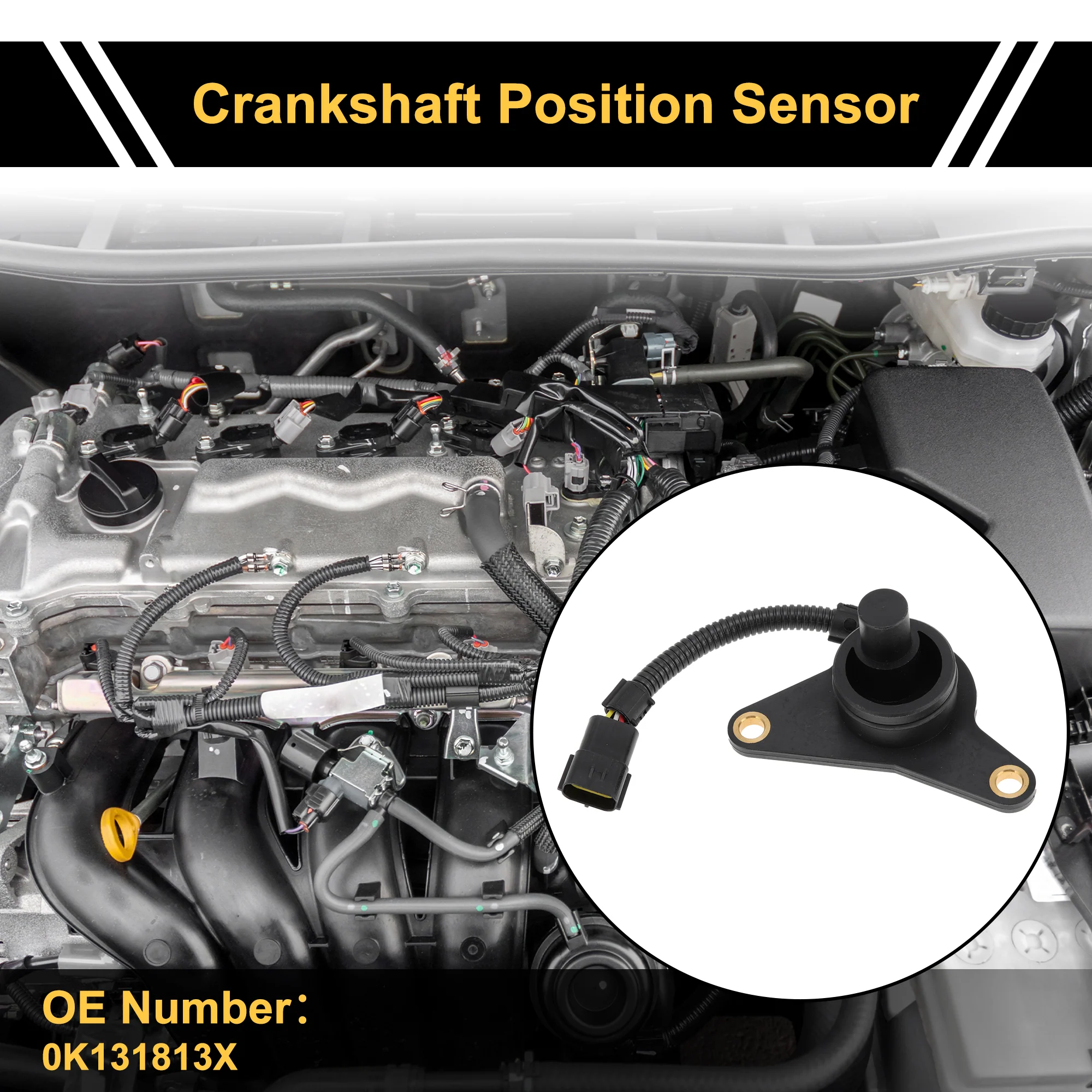 1 Pc No.0K131813X Crankshaft Position Sensor for Kia Sportage 1995-2002 Sturdy Car Engine Crank CKP Sensor - Image 3