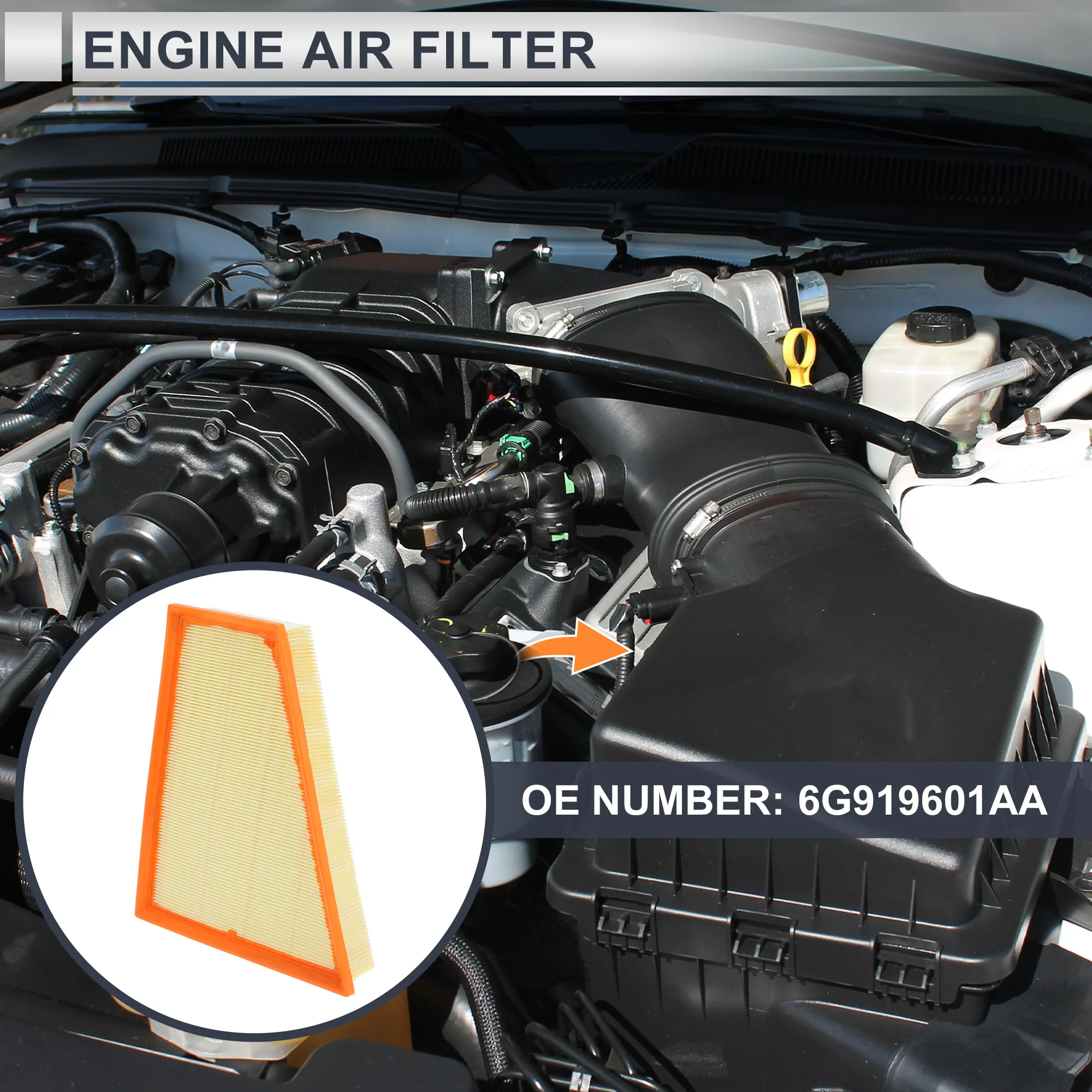 Car Engine Air Filter No.6G919601AA/6G919601AB for Ford Mondeo IV 2.0 TDCi (2007-) 103kW Long Life Filter Air Cleaner Element 1 Pcs - Image 3
