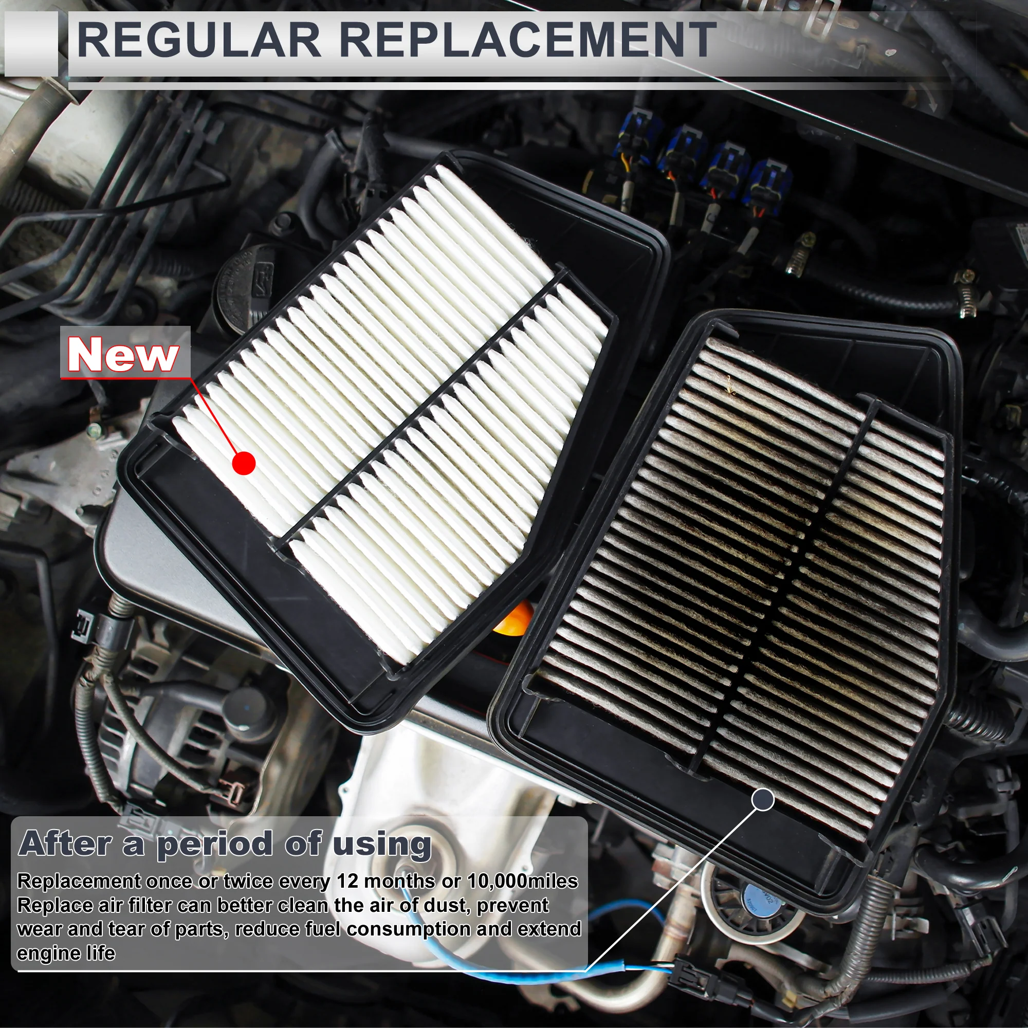 Car Engine Air Filter No.ZJ0113Z40 for Mazda 2 Sport,Touring 1.5L L4-Gas 2011-2014 Long Life Filter Air Cleaner Element 1 Pcs - Image 4