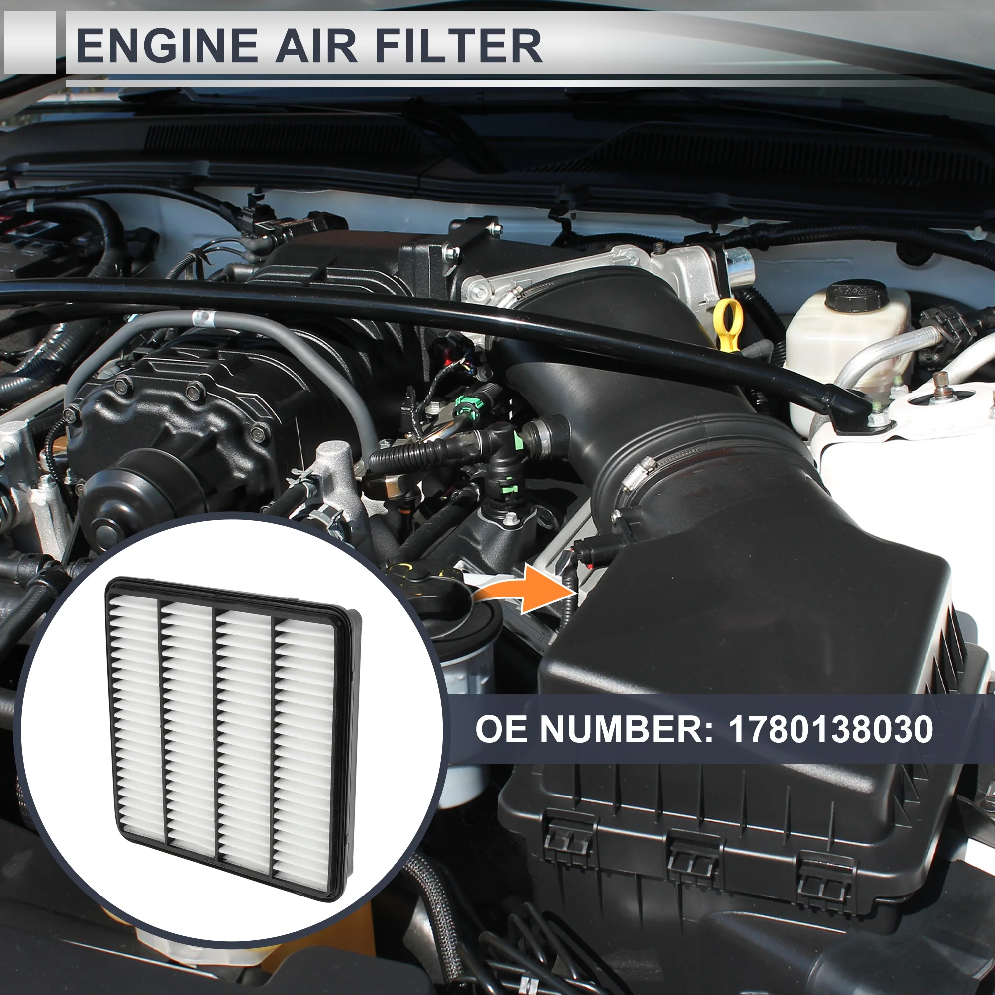 Car Engine Air Filter No.1780138030 for Toyota Land Cruiser Base,Heritage Edition 5.7L V8-Gas 2020,2021 Long Life Filter Air Cleaner Element 1 Pcs - Image 3