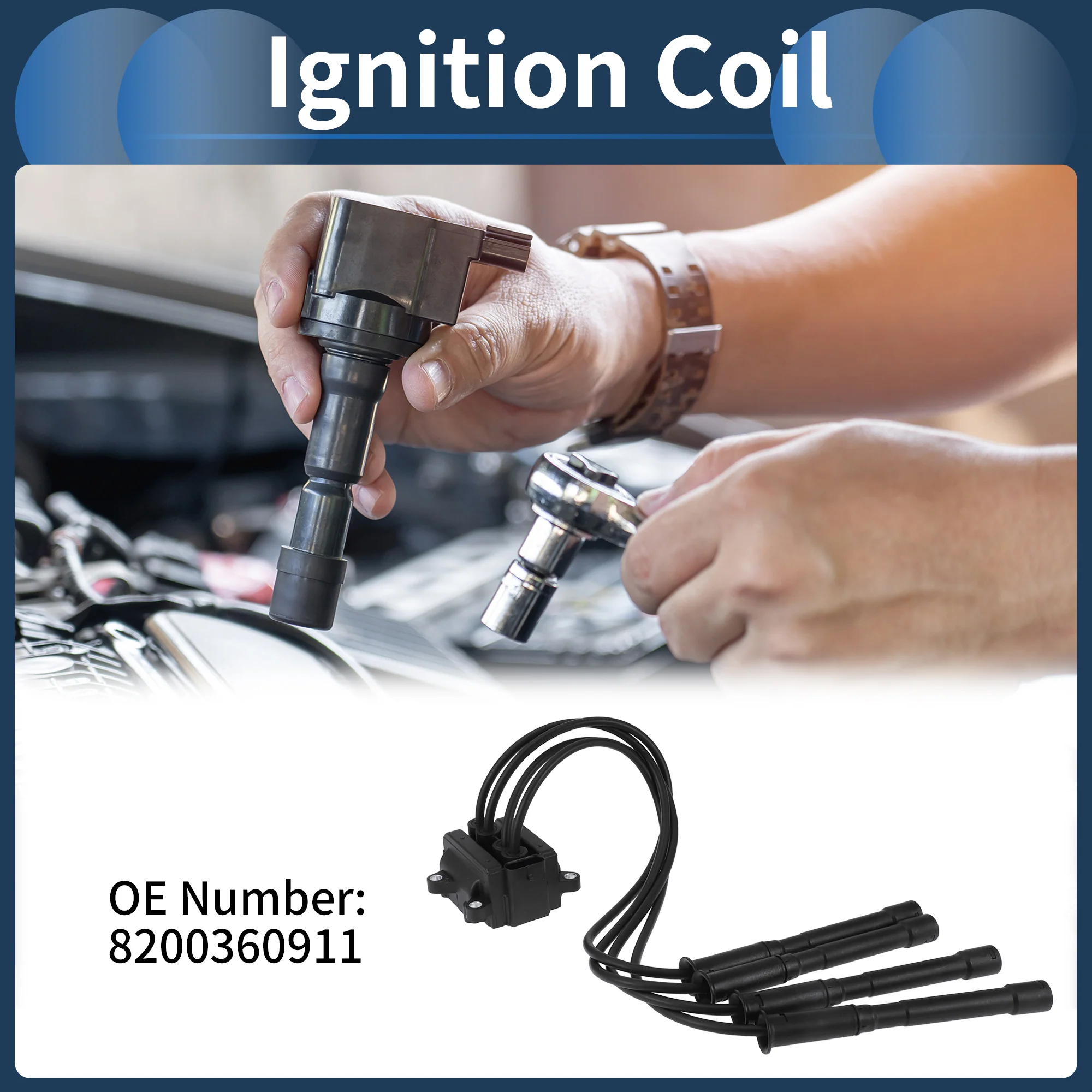 Ignition Coil Ignition Coil Pack 8200360911 for Renault Clio KR0 1 MK II MK III 2001-2008 - Image 3