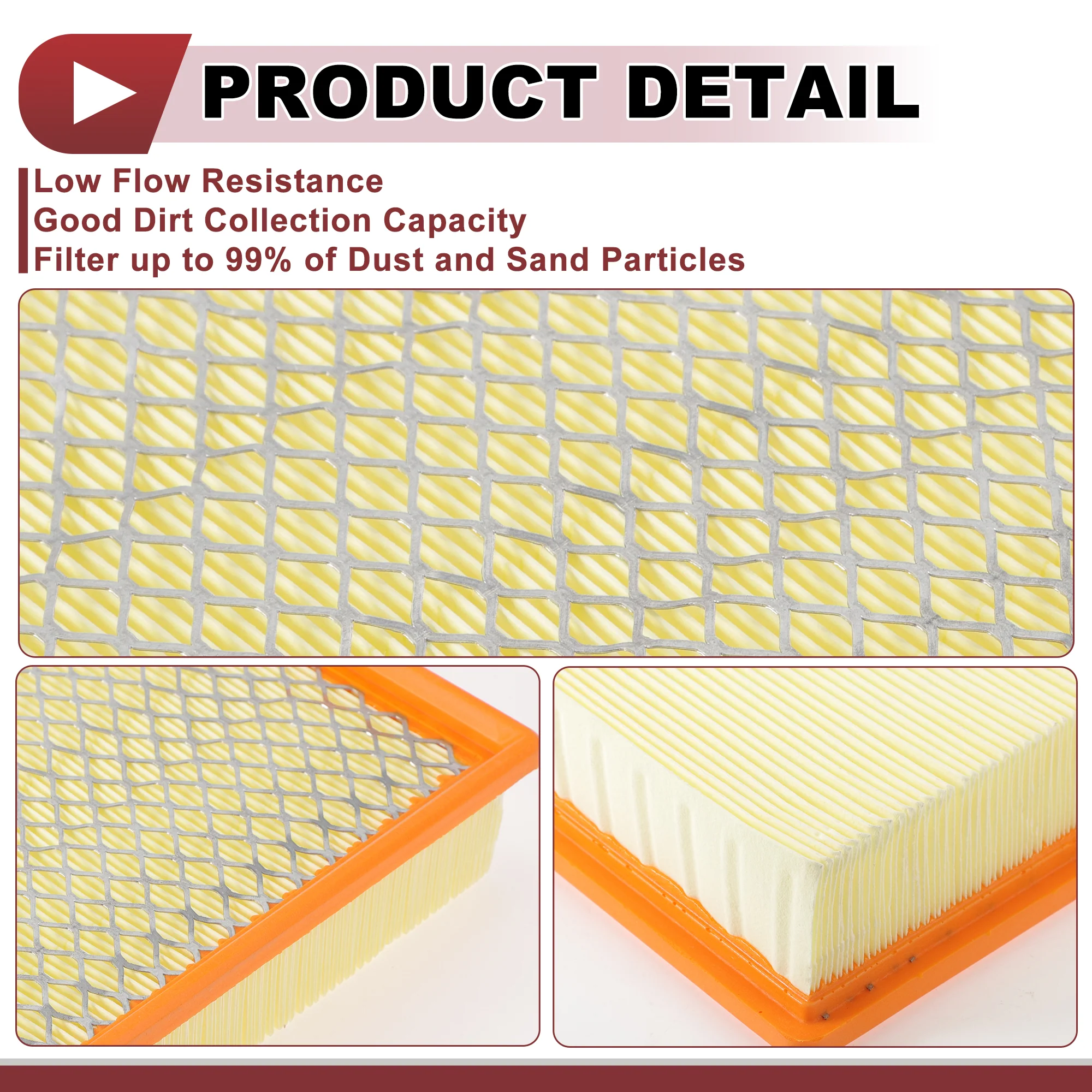 Car Engine Air Filter for Ram 1500 3.0L 3.6L 5.7L 2017-2023 No.68441763AA Long Life Filter Air Cleaner Element 1 Pc - Image 6