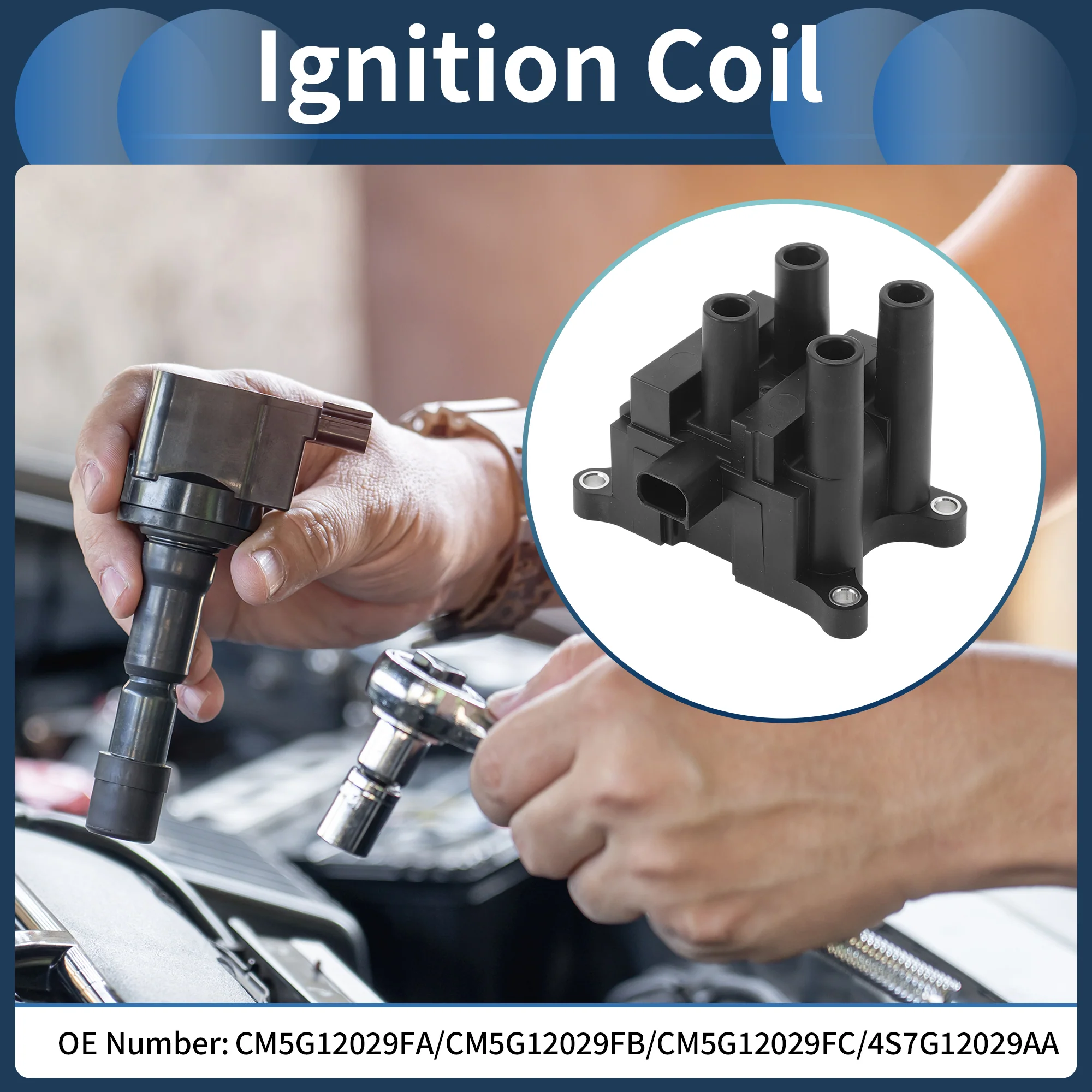 Ignition Coil Ignition Coil Pack No.CM5G12029FA/CM5G12029FB/CM5G12029FC/4S7G12029AA for Ford Fiesta 1.6L 2011-2015 1598CC 98Cu. In. L4 GAS SOHC - Image 2