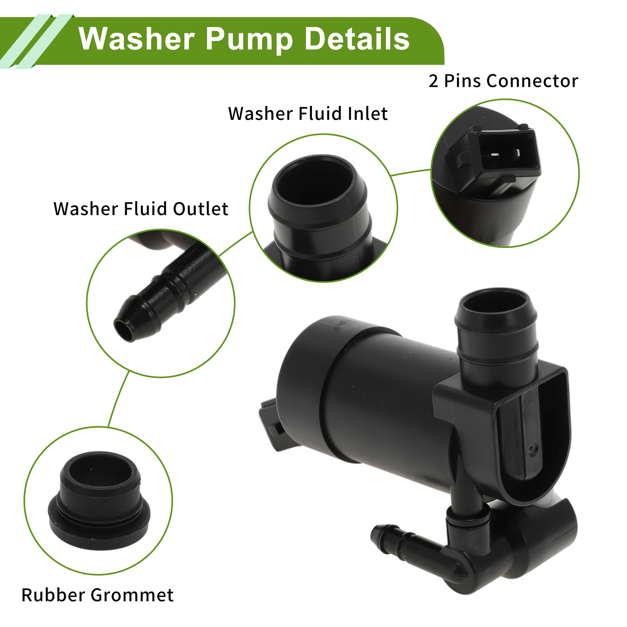 Windshield Washer Pump W/Grommet for FORD MONEO MK3 2000-2007 Washer Fluid Pump Windshield Wiper Pump No.1S7117K624FC/1145866/1117376/1132694 1 Set - Image 6