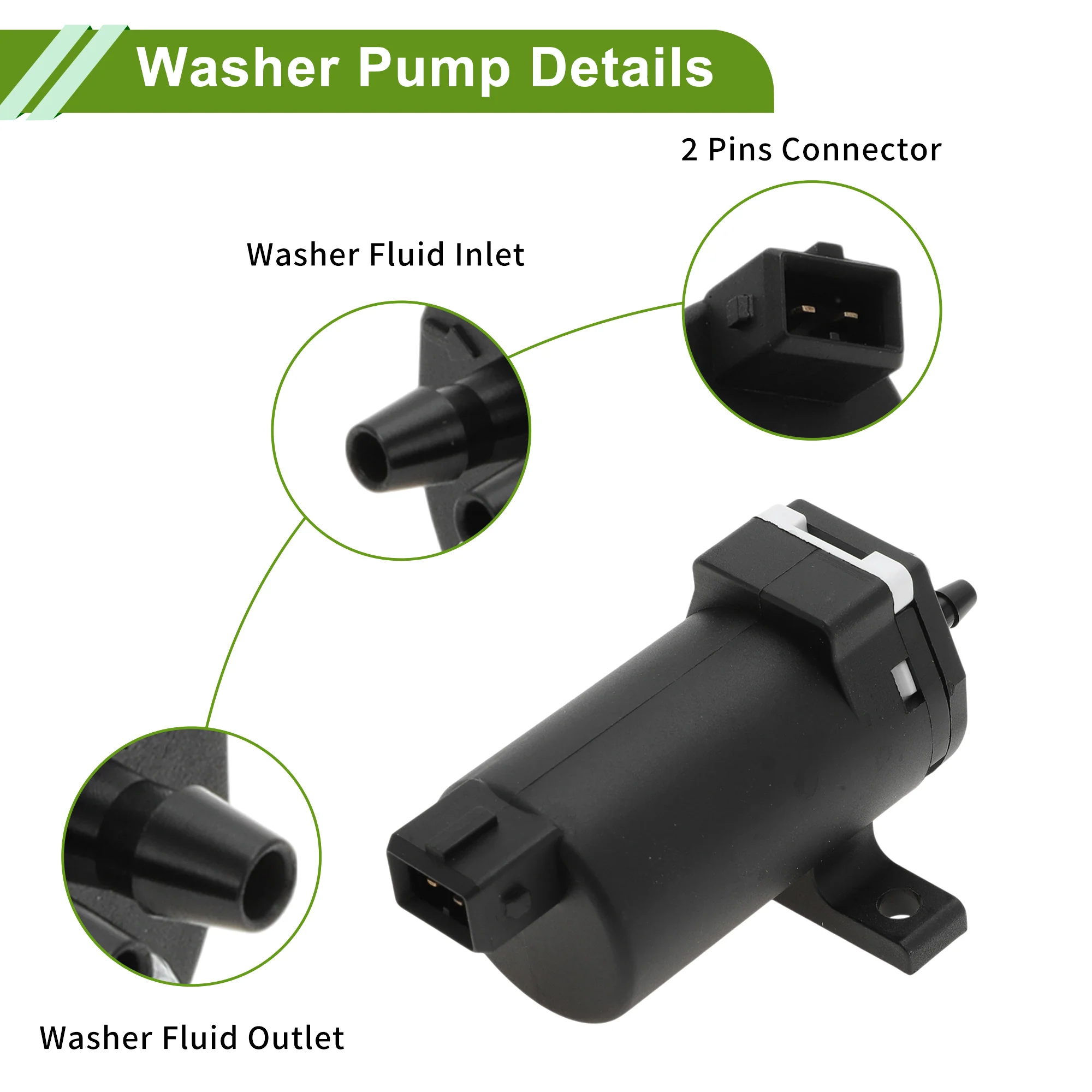 Windshield Washer Pump W/Grommet for Renault Kerax 1997-2006 Washer Fluid Pump Windshield Wiper Pump No.5010276022/1403883/1407169/1709049 1 Set - Image 6
