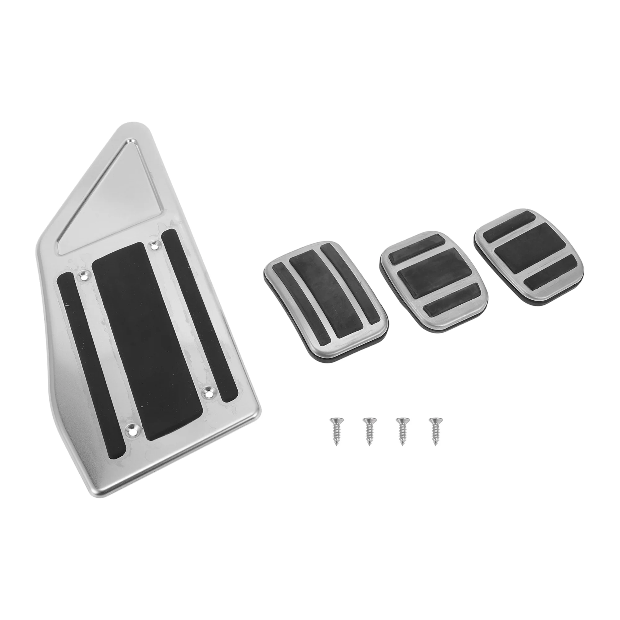 4 Pcs Foot Pedal Pads Foot Accelerator Pedal Covers for Peugeot 508 2012-2014 Stainless Steel Silver Tone