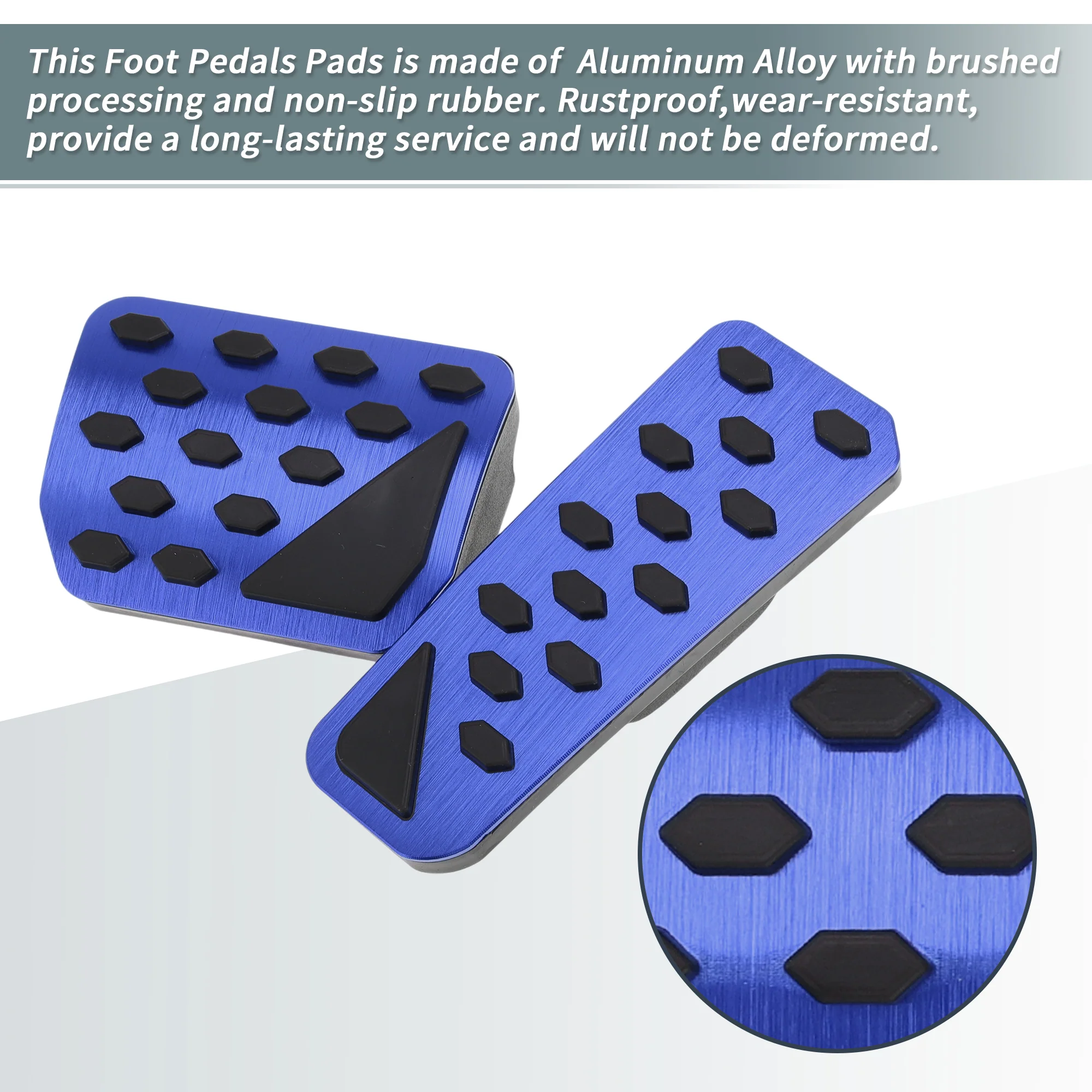 2Pcs Auto Foot Pedals Pads Cover for Jeep Grand Cherokee 2022-2025 Blue - Image 5