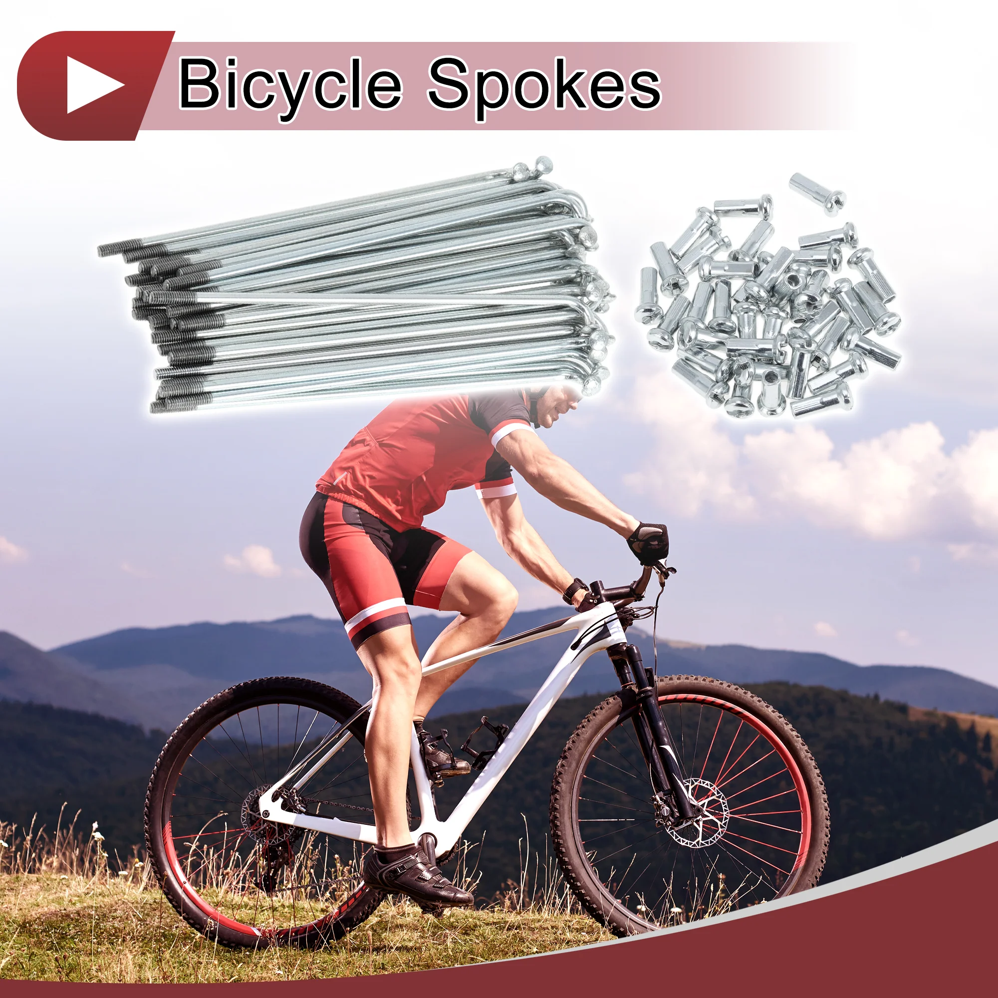 36 Set 13G Bicycle Spokes 92mm Bike Wheel Spokes Galvanized Carbon Steel Silver Tone - Image 3