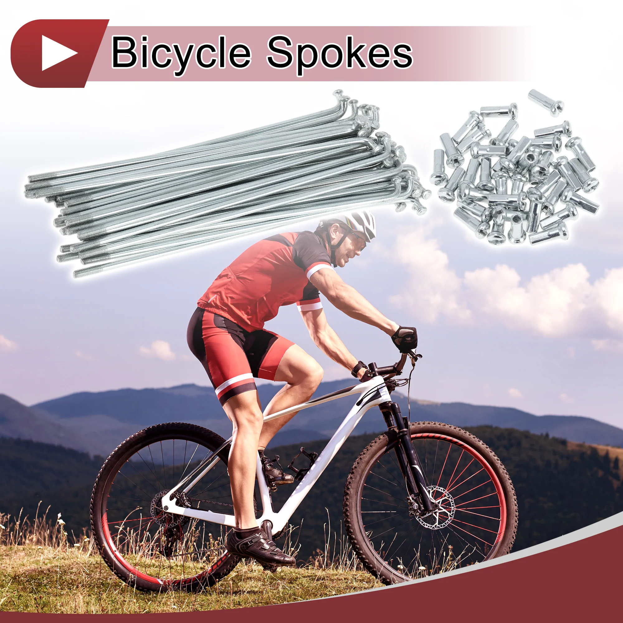 36 Set 13G Bicycle Spokes 116mm Bike Wheel Spokes Galvanized Carbon Steel Silver Tone - Image 3