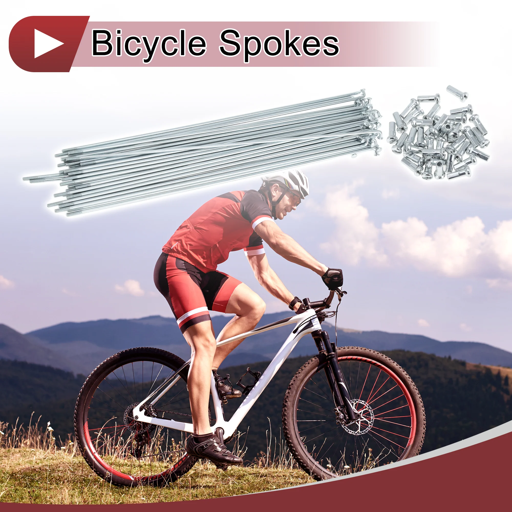 36 Set 13G Bicycle Spokes 225mm Bike Wheel Spokes Galvanized Carbon Steel Silver Tone - Image 3