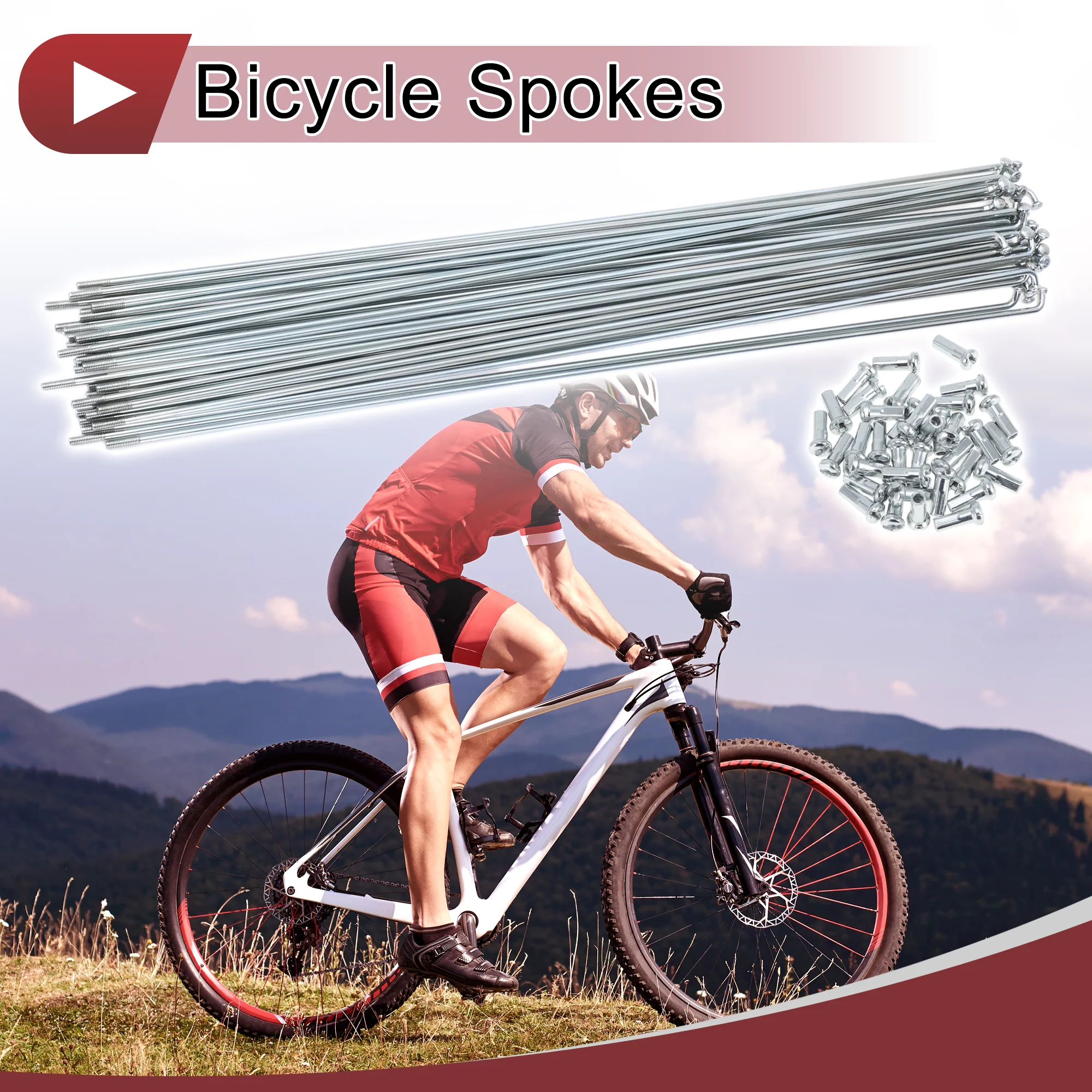 36 Set 13G Bicycle Spokes 293mm Bike Wheel Spokes Galvanized Carbon Steel Silver Tone - Image 3