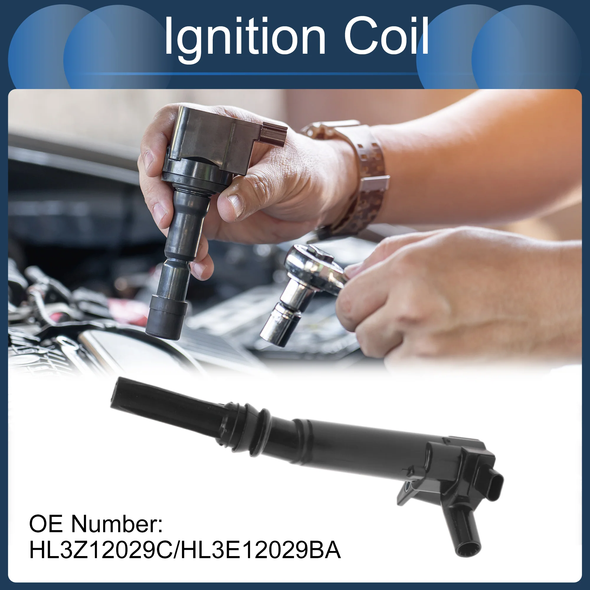 Ignition Coil Ignition Coil Pack No.HL3Z12029C/HL3E12029BA for Ford E350 Super Duty V8 6.2L 2018-2019 - Image 3