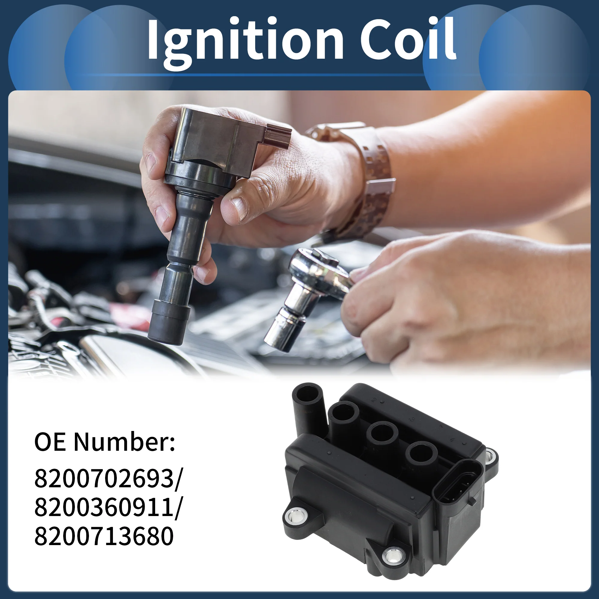 Ignition Coil Ignition Coil Pack No.8200702693/8200360911/8200713680 for Proton Savvy 2006-2012 Hatchback 1.2L - Image 3
