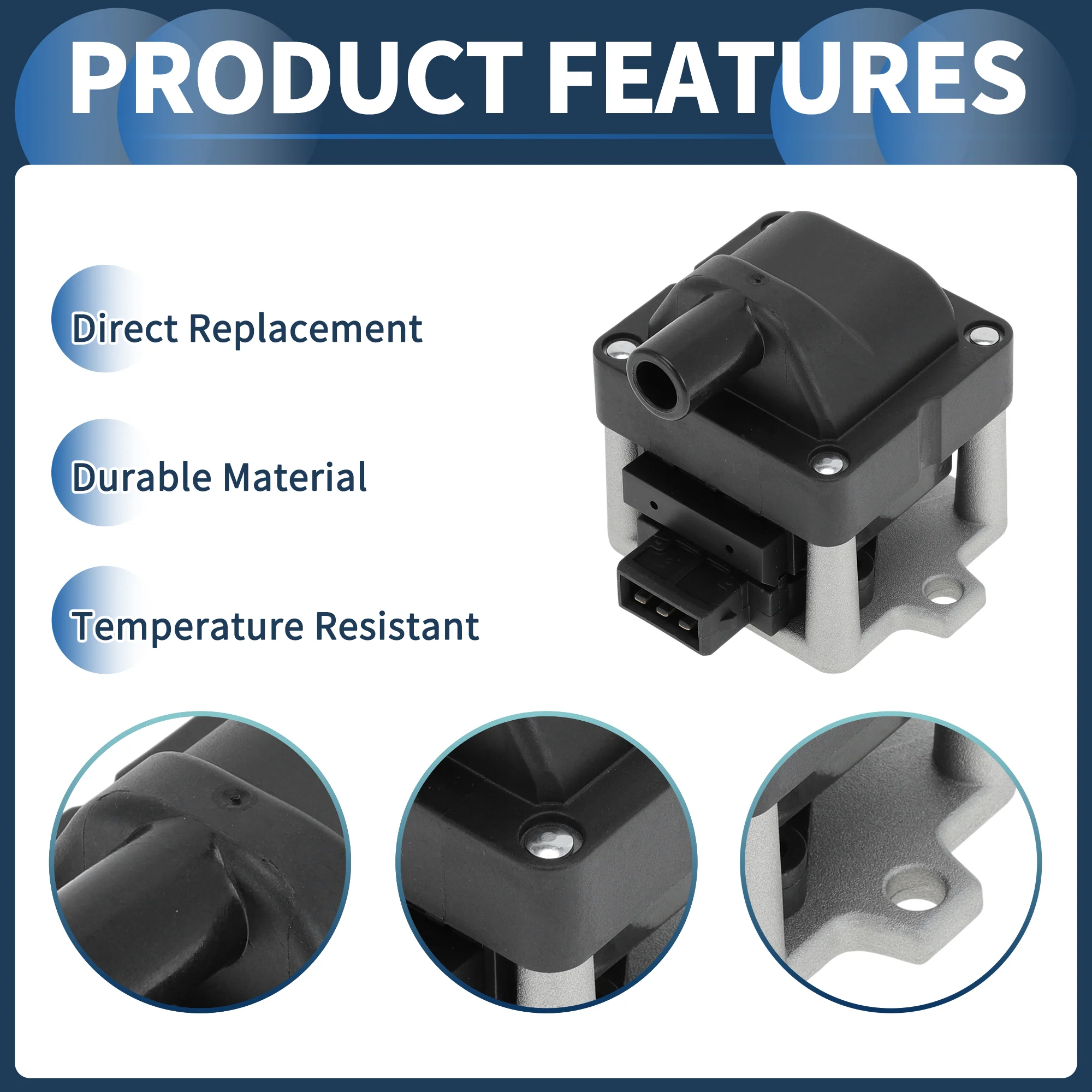 Ignition Coil Ignition Coil Pack No.867905104A/6N0905104/986221000 for Volkswagen Cabrio 1995-2002 - Image 5