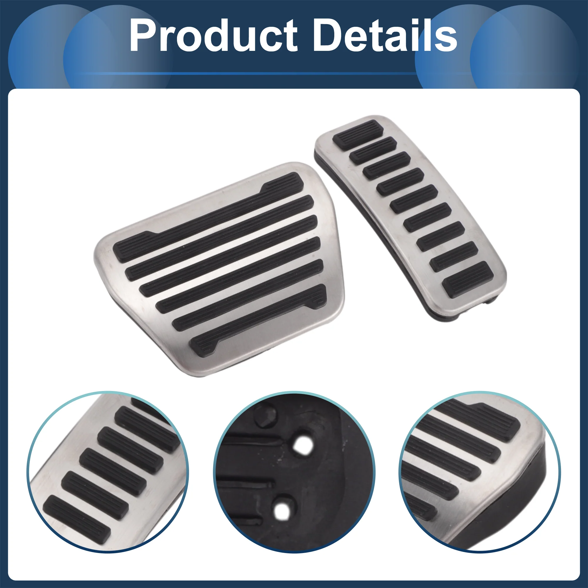 2 Pcs Automatic Foot Pedal Pads Foot Accelerator Pedal Covers for Land Rover Range Rover Sport L494 2014 -2022 Stainless Steel Silver Tone - Image 6