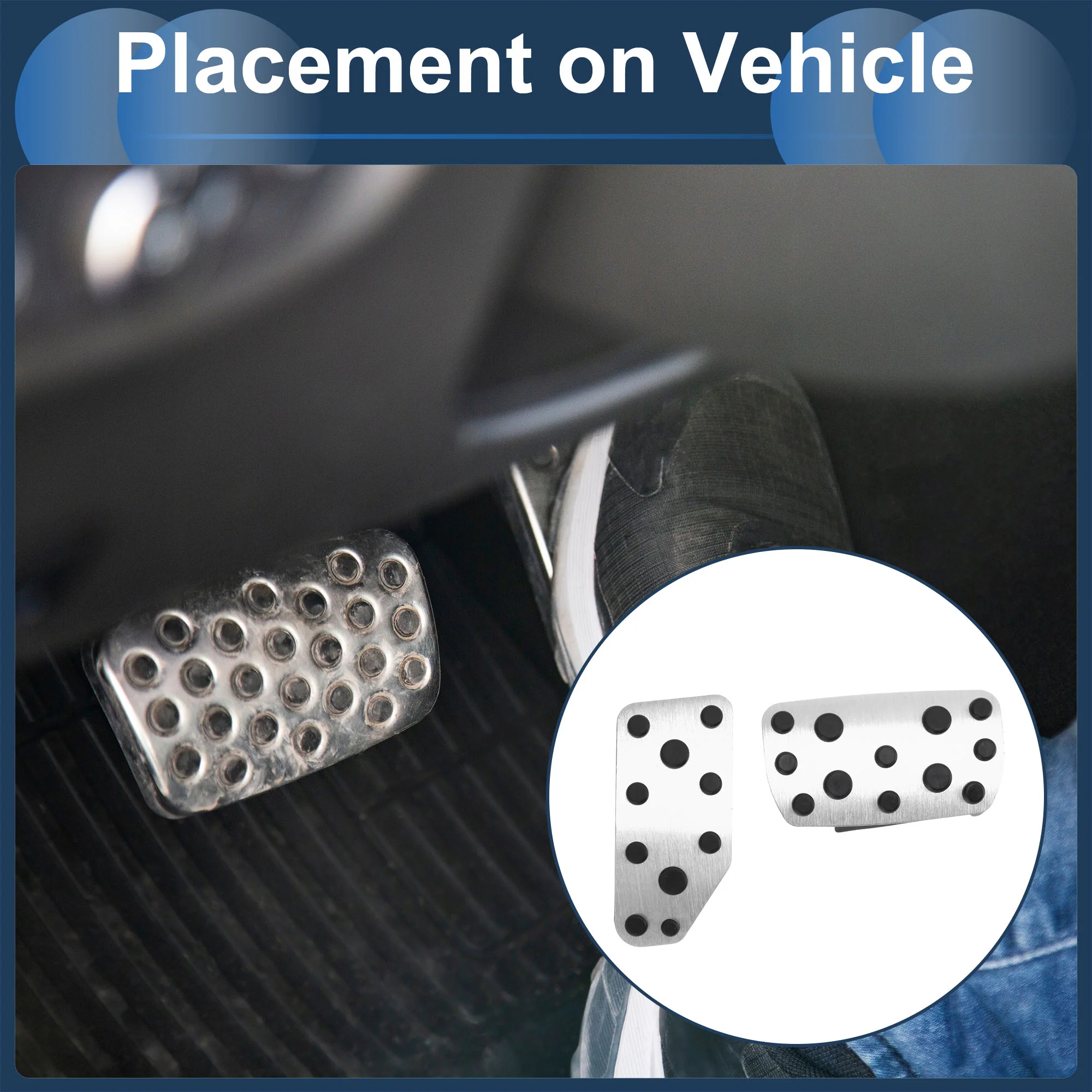 2 Pcs Foot Accelerator Pedal Covers for Subaru Forester 2019-2021 Silver Tone - Image 3
