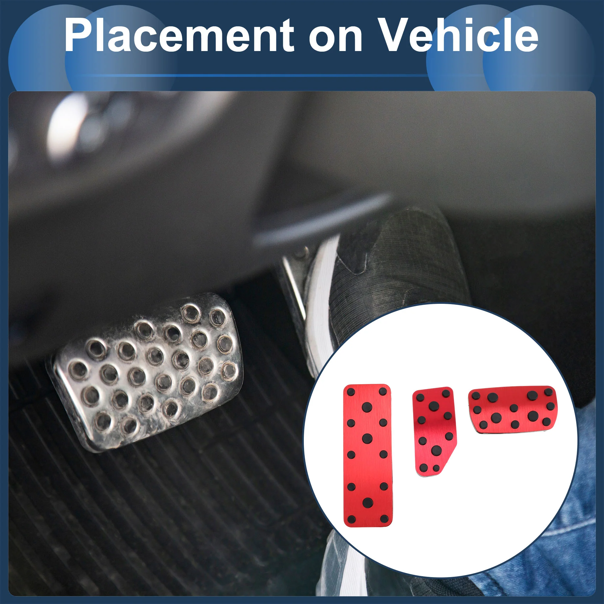 3 Pcs Automatic Foot Pedal Pads Foot Accelerator Pedal Covers for Subaru Forester 2019-2021 Stainless Steel Red - Image 4